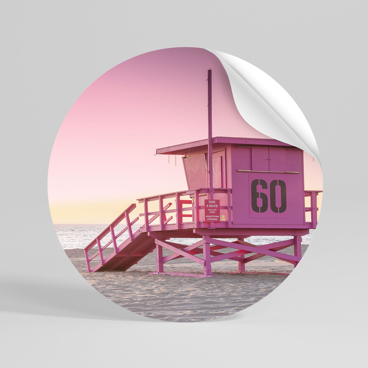 PINK PARADISE WATCH Adesivo rotondo riposizionabile
