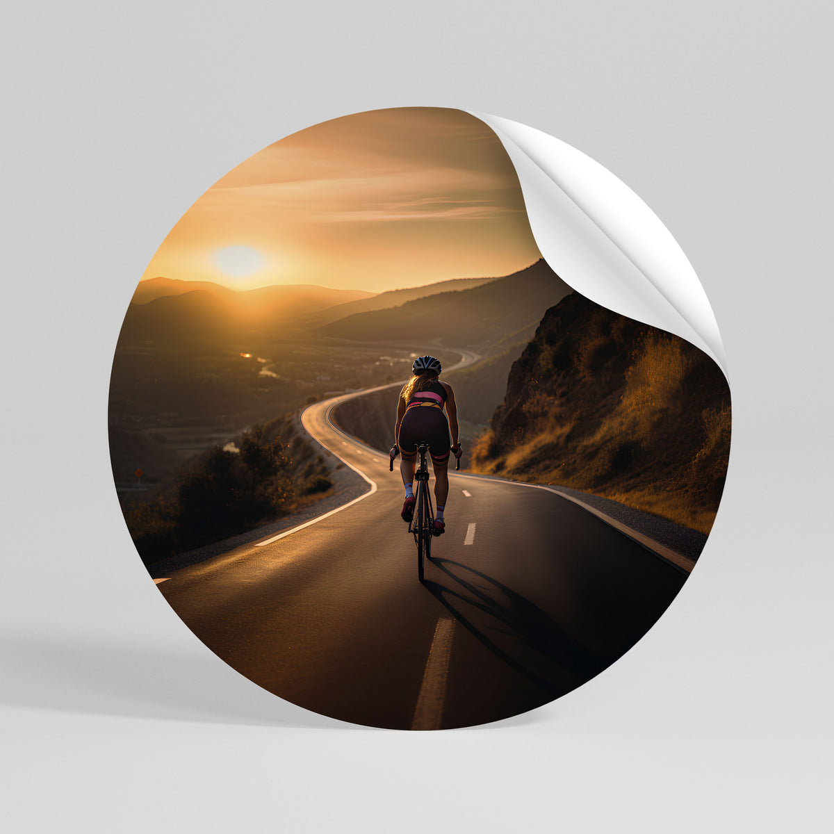 RIDE INTO GOLD Αυτοκόλλητη Αφίσα στρογγυλή