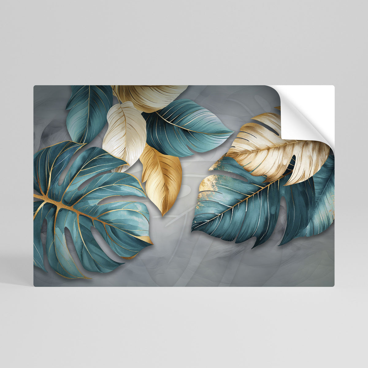 ELEGANCE IN LEAVES Poster Orizzontale Adesivo