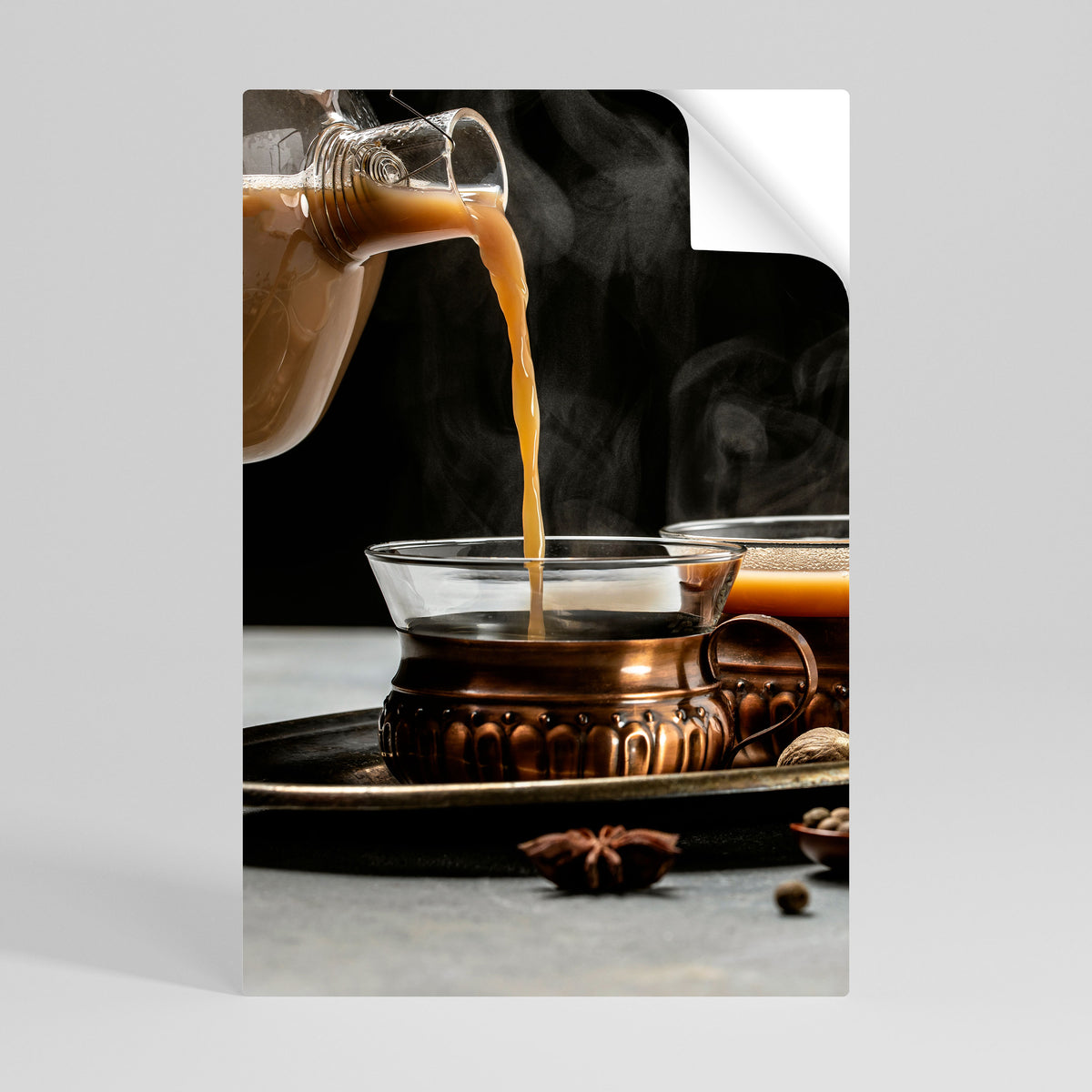 STEAMING SIPS OF SERENITY Póster Autocolante Vertical