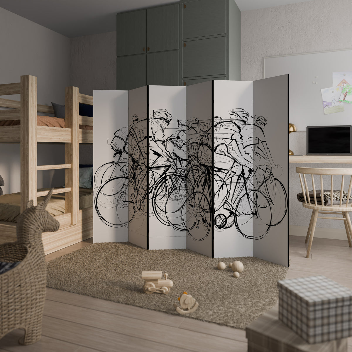 CYCLING COMPETITION 6-Panel Room Divider