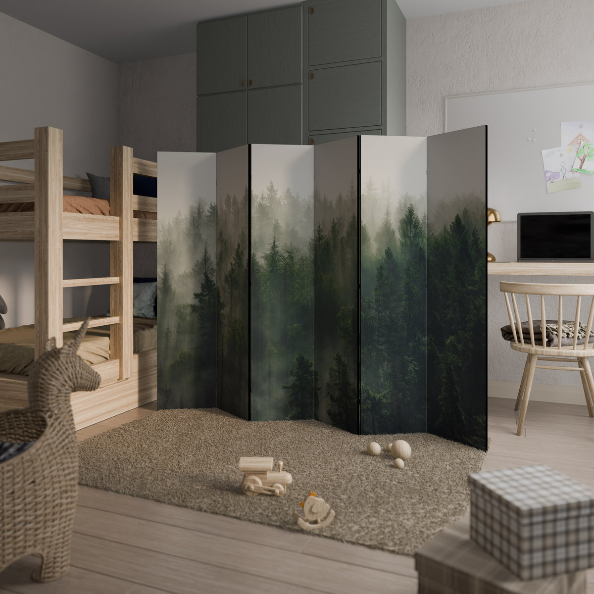 MISTY FOREST 6-teiliger Paravent