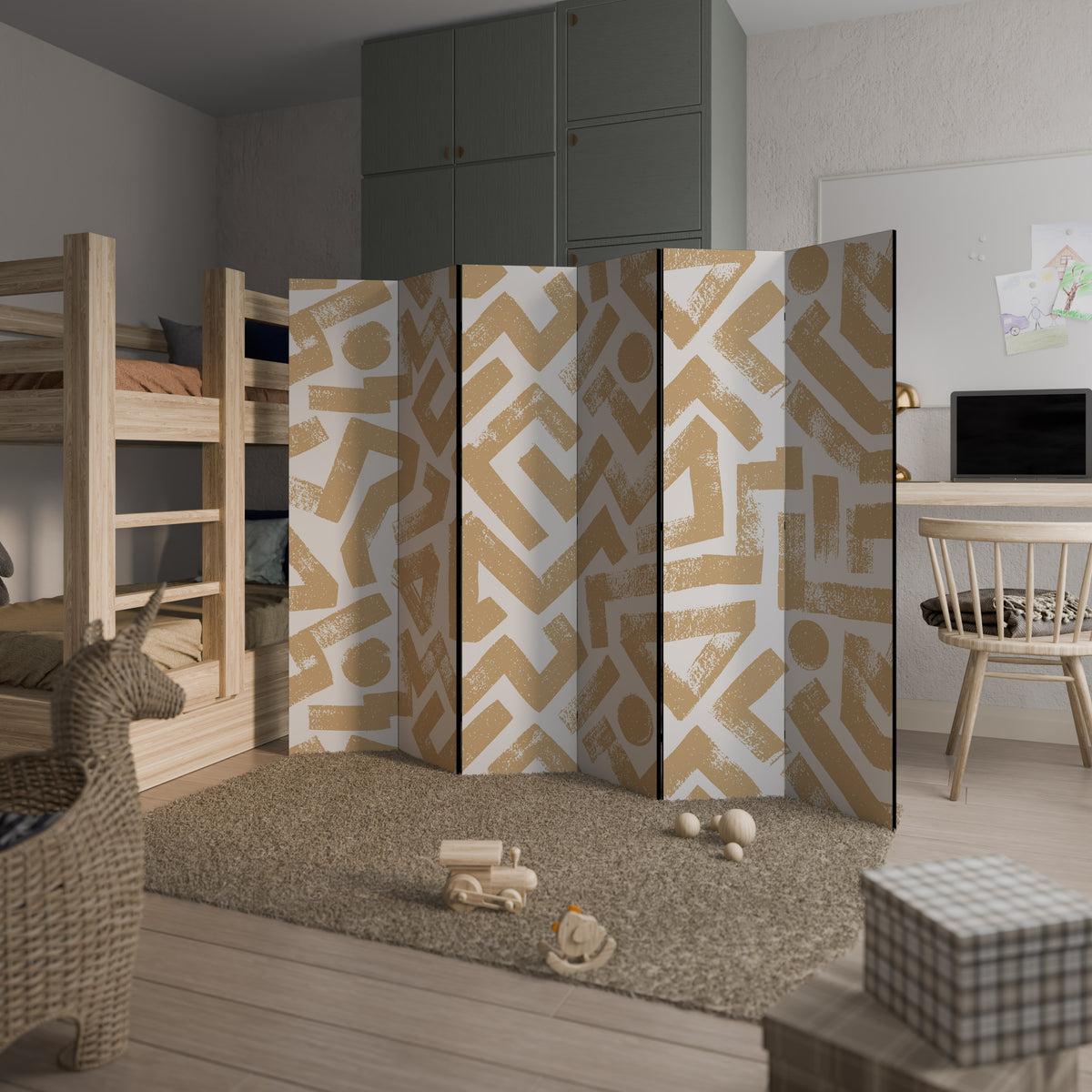 CLUSTER CRAFTS Biombo de 6 paneles