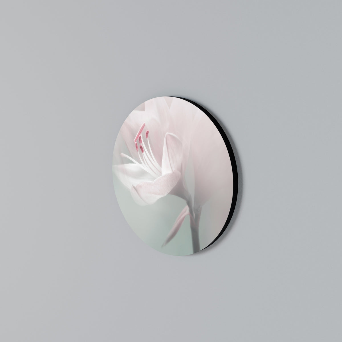 GENTLE LILY Στρογγυλός πίνακας ζωγραφικής