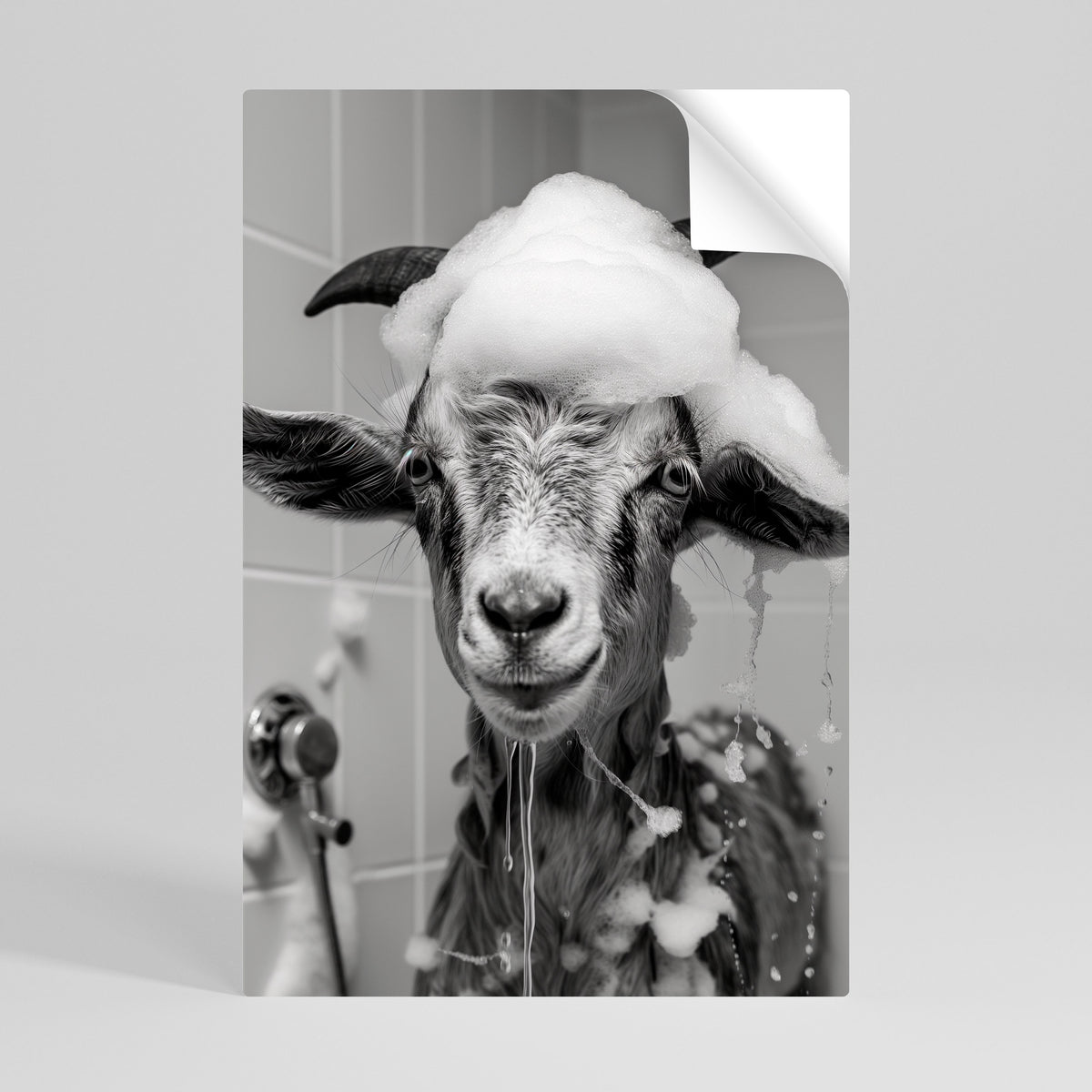 SOAPY GOAT GIGGLES Självhäftande Vertikal Poster