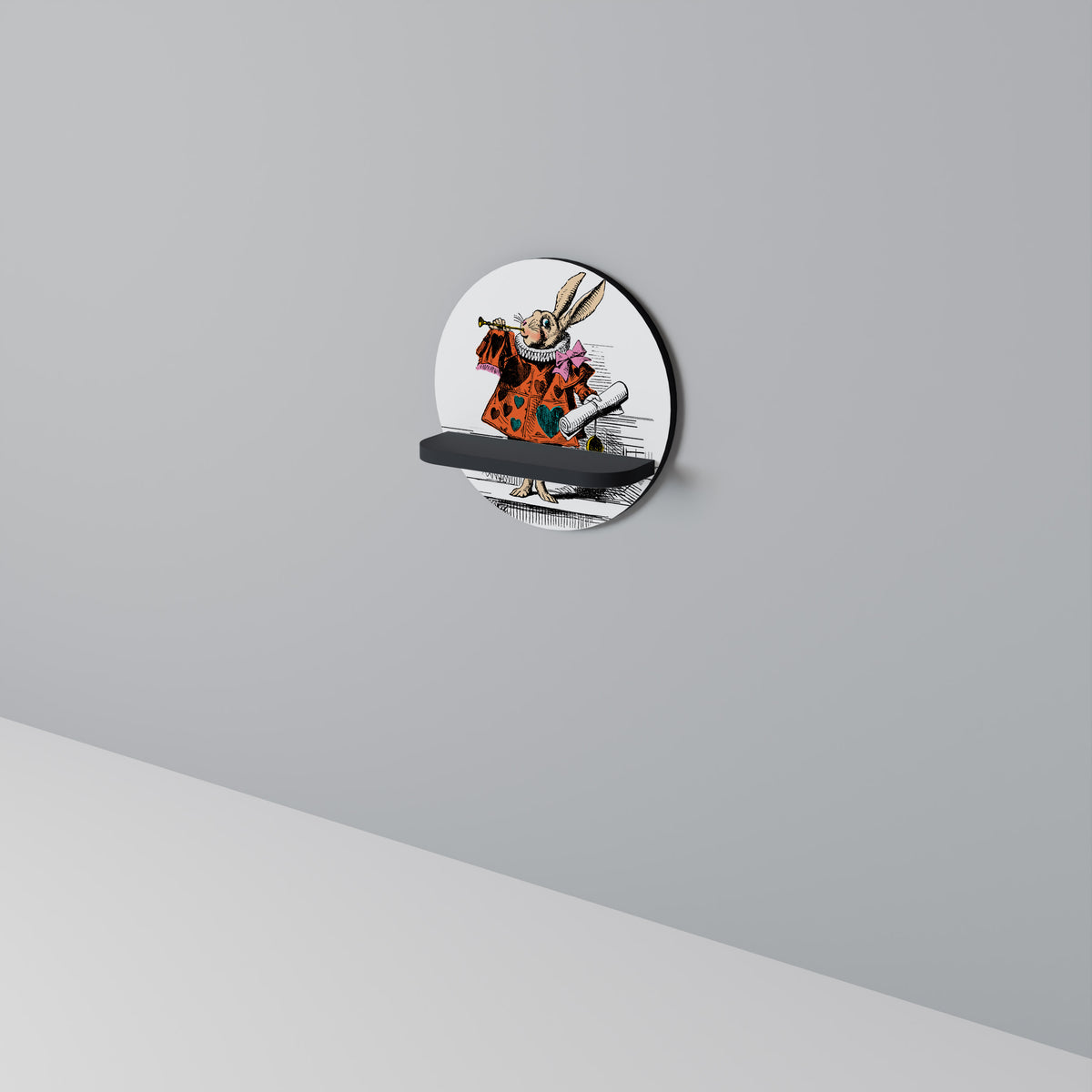 COLORFUL WHITE RABBIT Decorative Art Shelf
