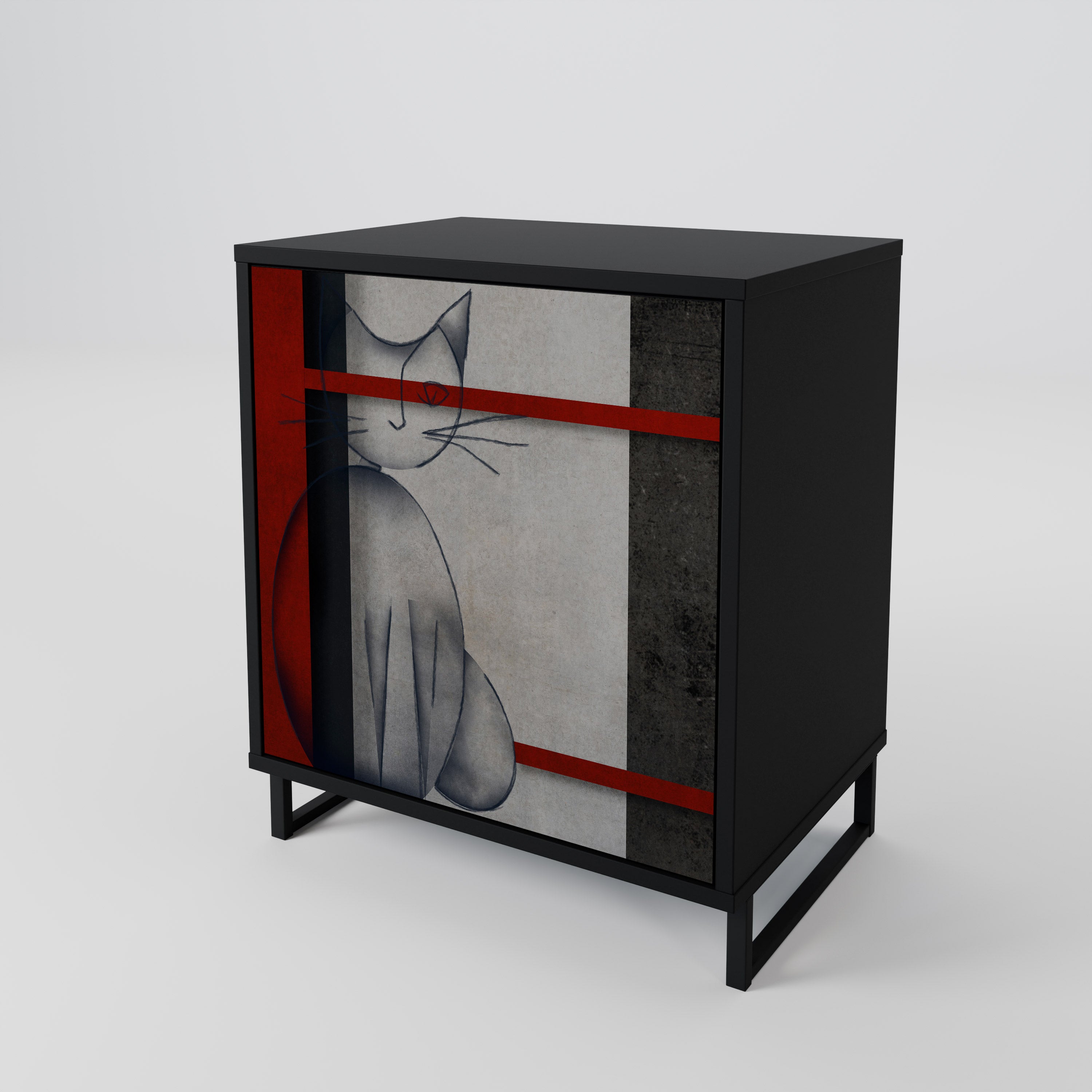 GRAY FIGURES 1-Door Sideboard