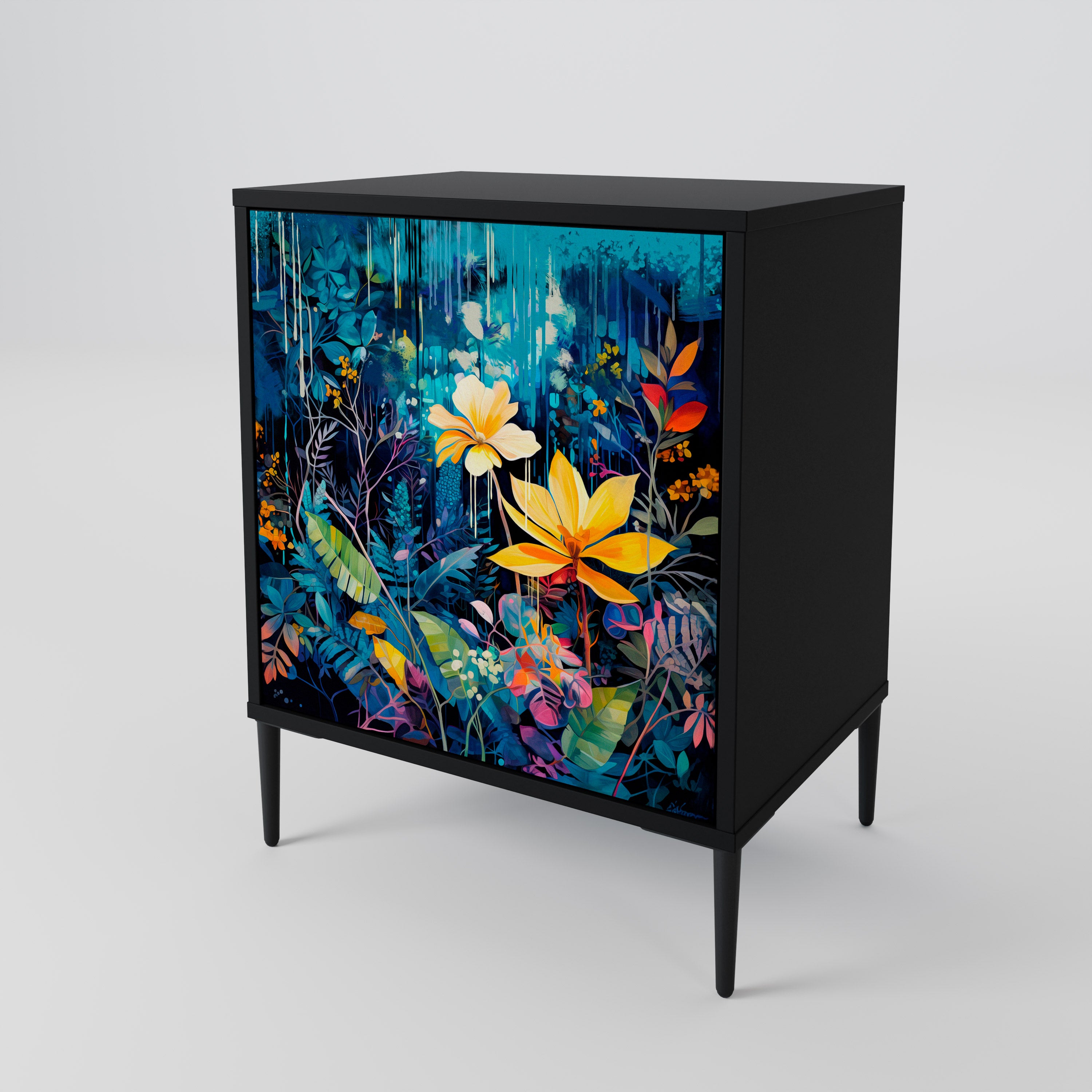 MIDNIGHT BLOSSOM 1-Door Sideboard
