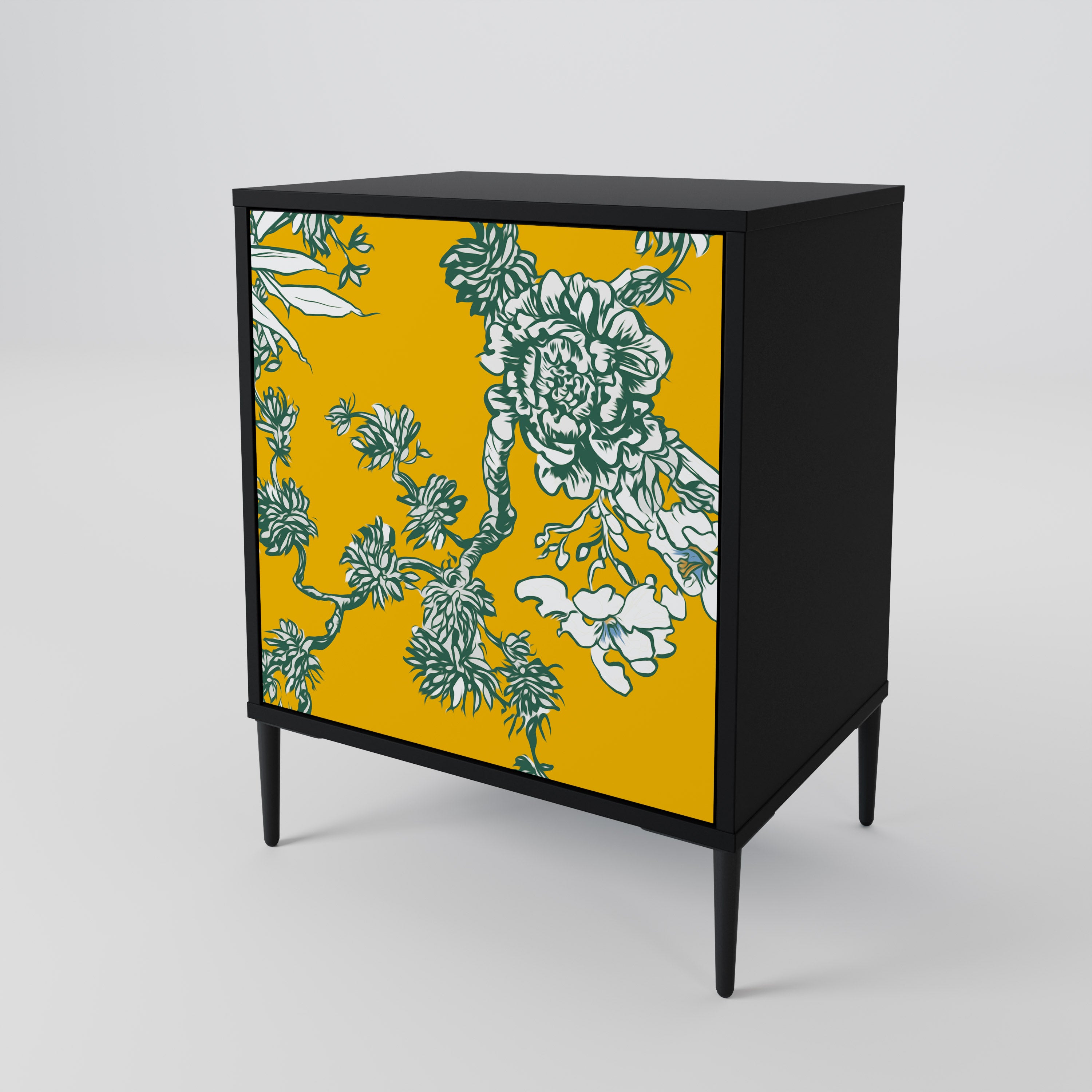 YELLOW CHINOISERIE 1-Door Sideboard