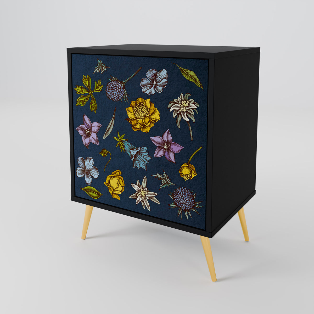 FLOWERS ON NAVY BLUE Aparador de 1 Puerta