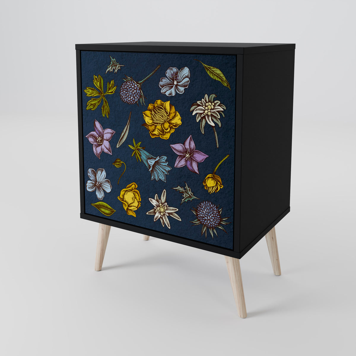 FLOWERS ON NAVY BLUE Aparador de 1 Puerta
