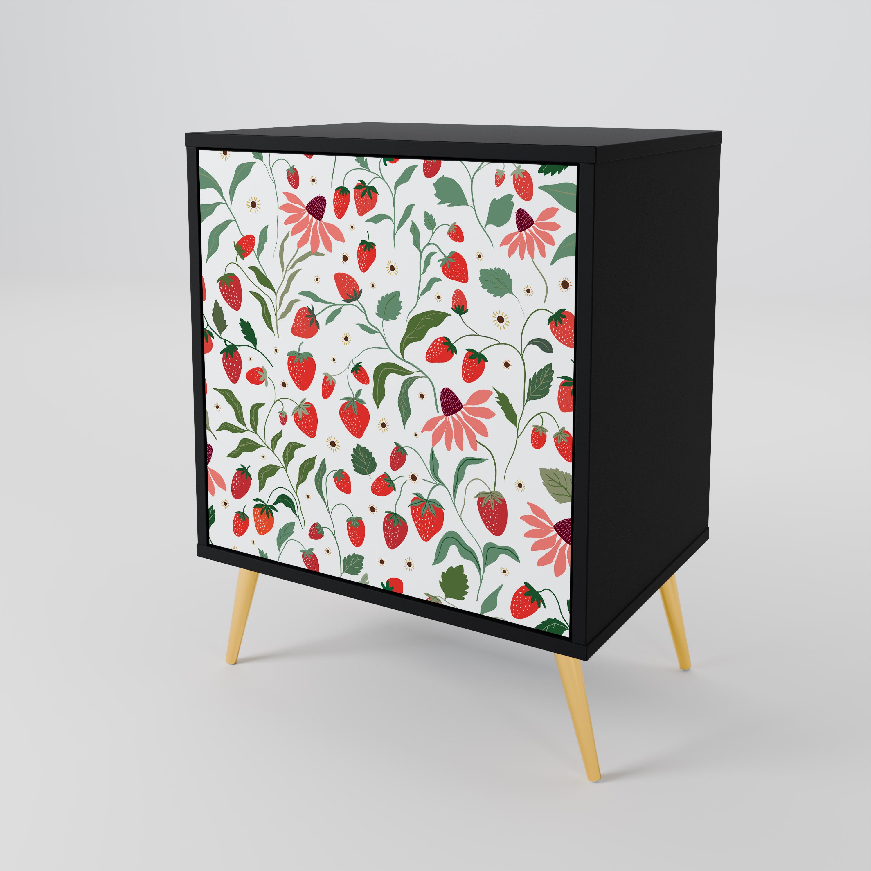 FLOWERS AND STRAWBERRIES 1-Door Sideboard