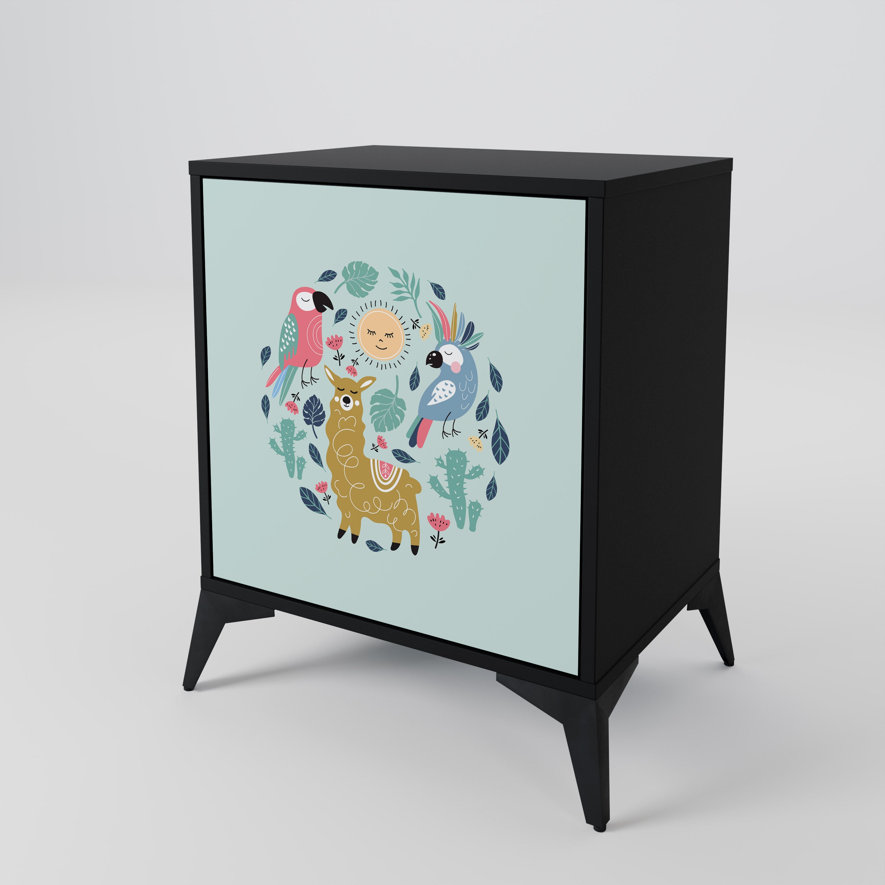 COLORFUL ALPACAS 1-Door Sideboard