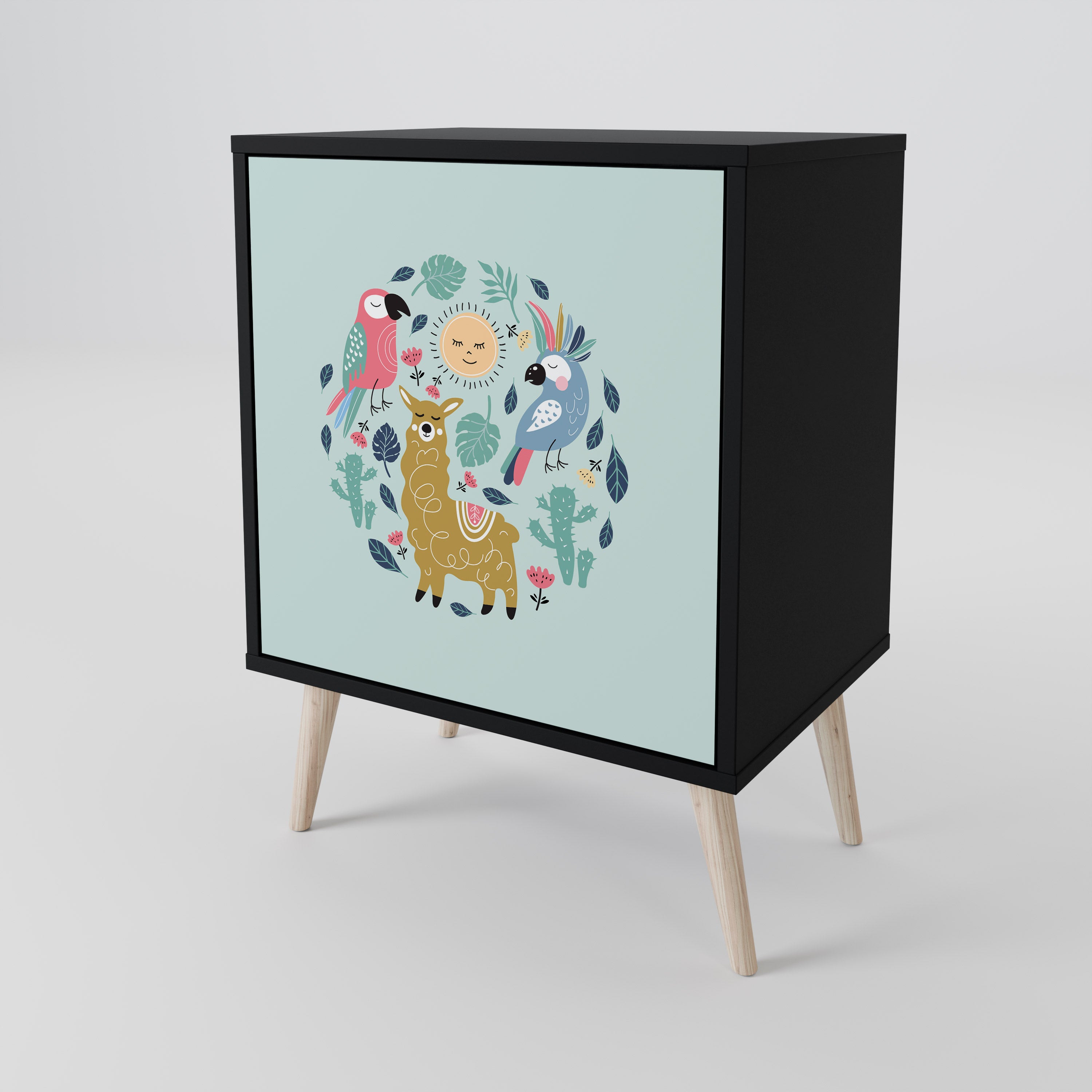 COLORFUL ALPACAS 1-Door Sideboard