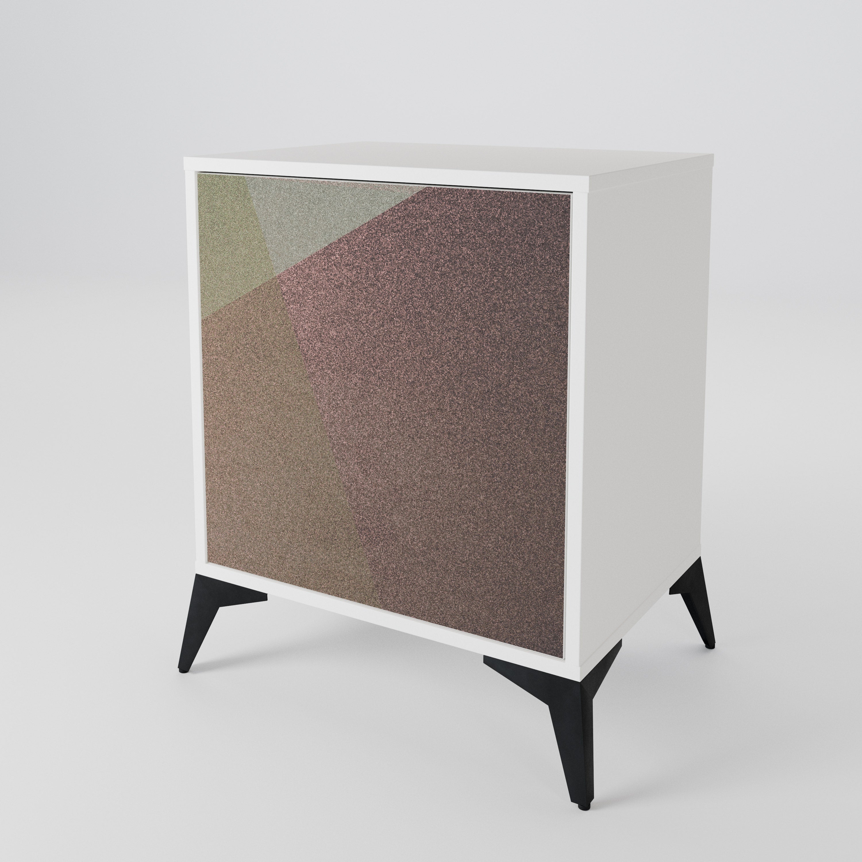 BEIGE GEOMETRY Jednodveřová komoda