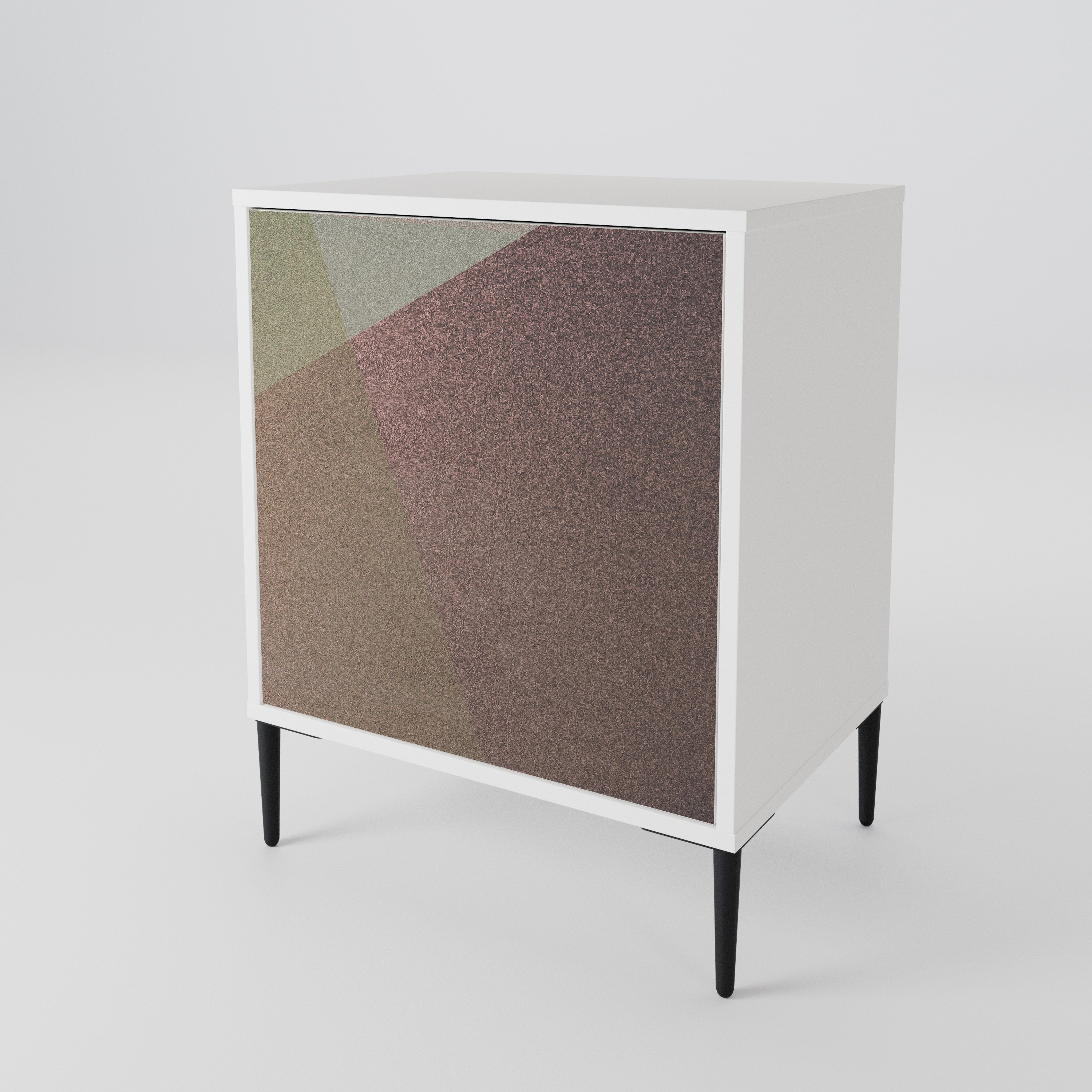 BEIGE GEOMETRY Jednodveřová komoda