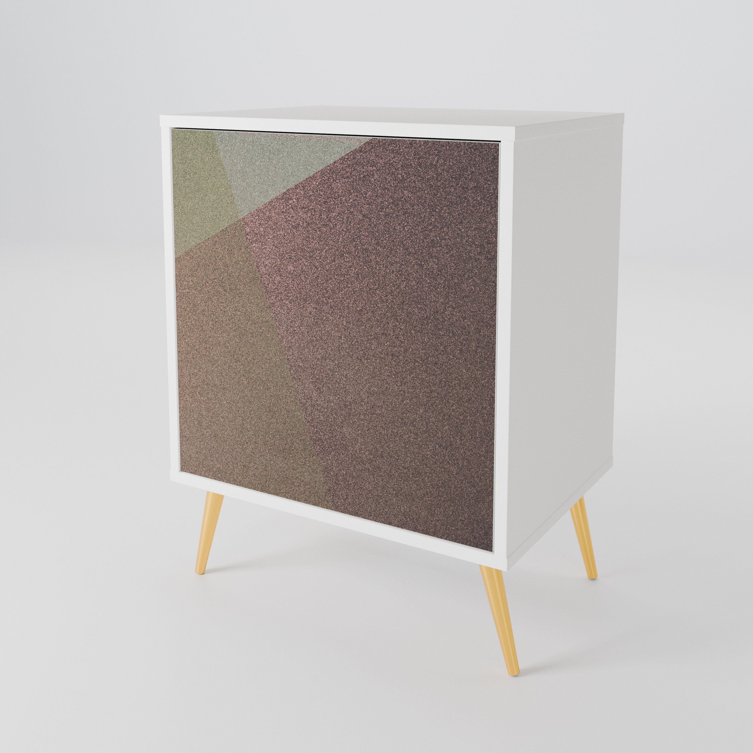 BEIGE GEOMETRY Jednodveřová komoda