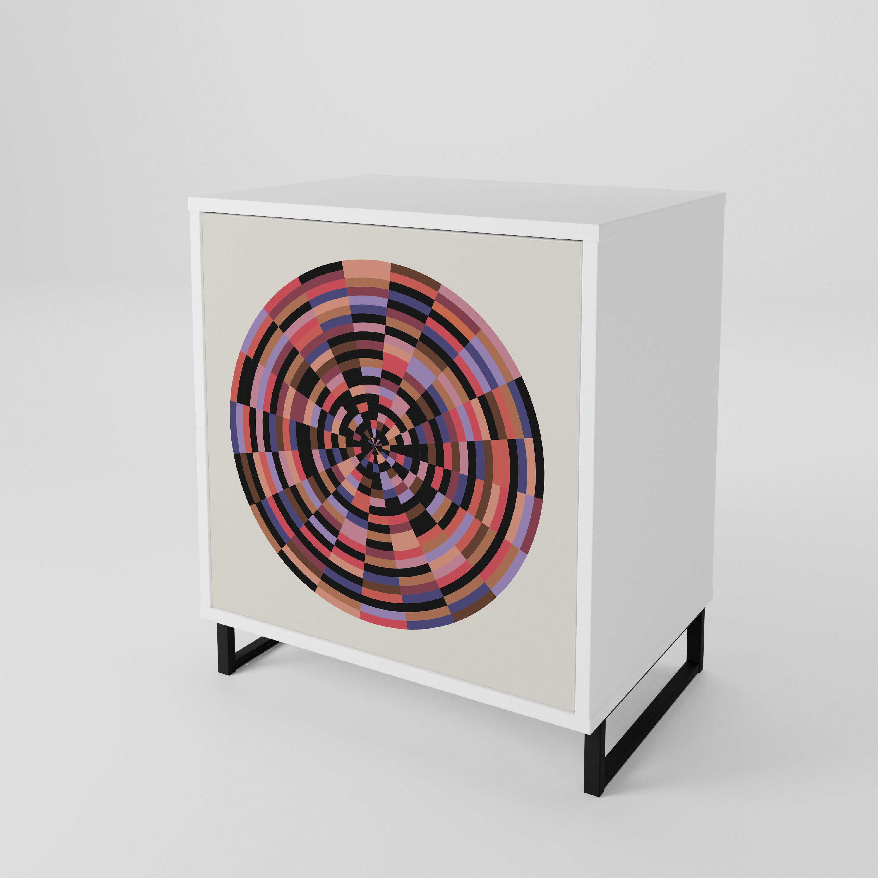 BROWN CIRCLES 1-Door Sideboard