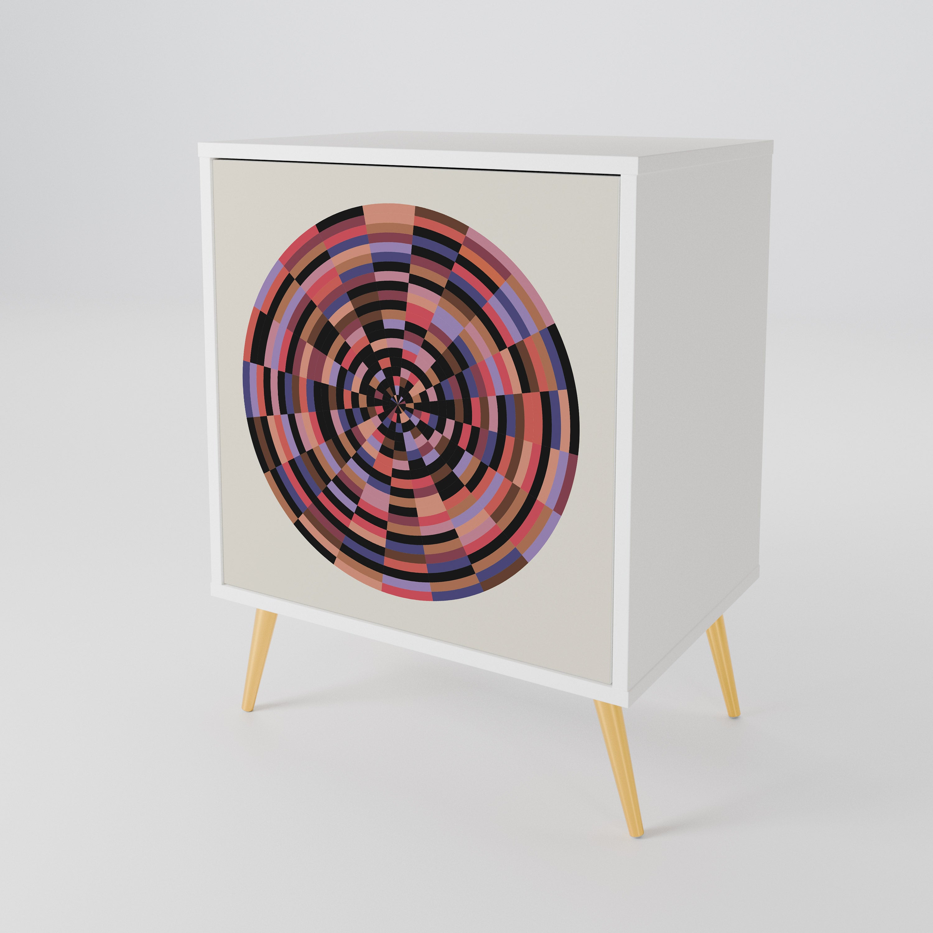BROWN CIRCLES 1-Door Sideboard