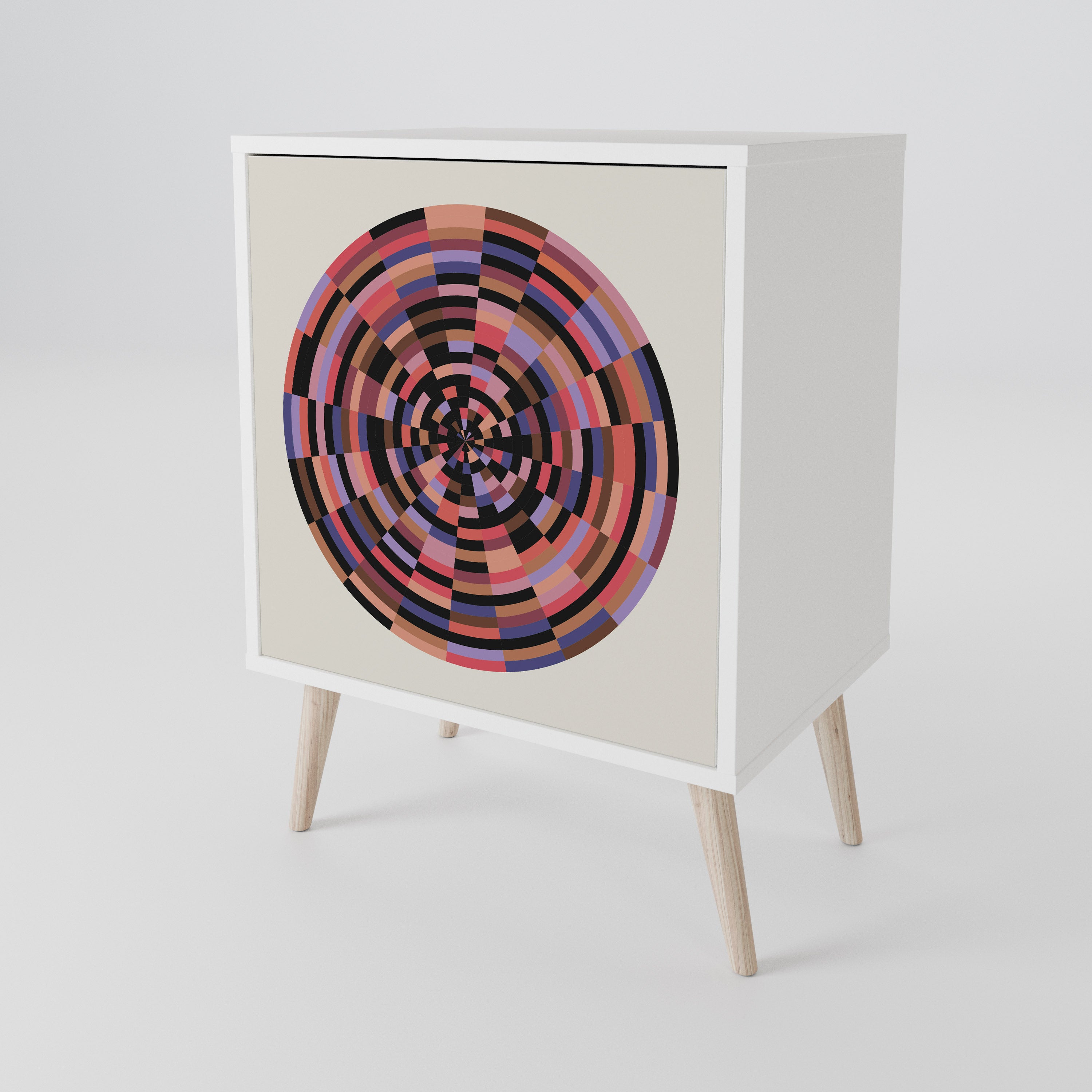 BROWN CIRCLES 1-Door Sideboard