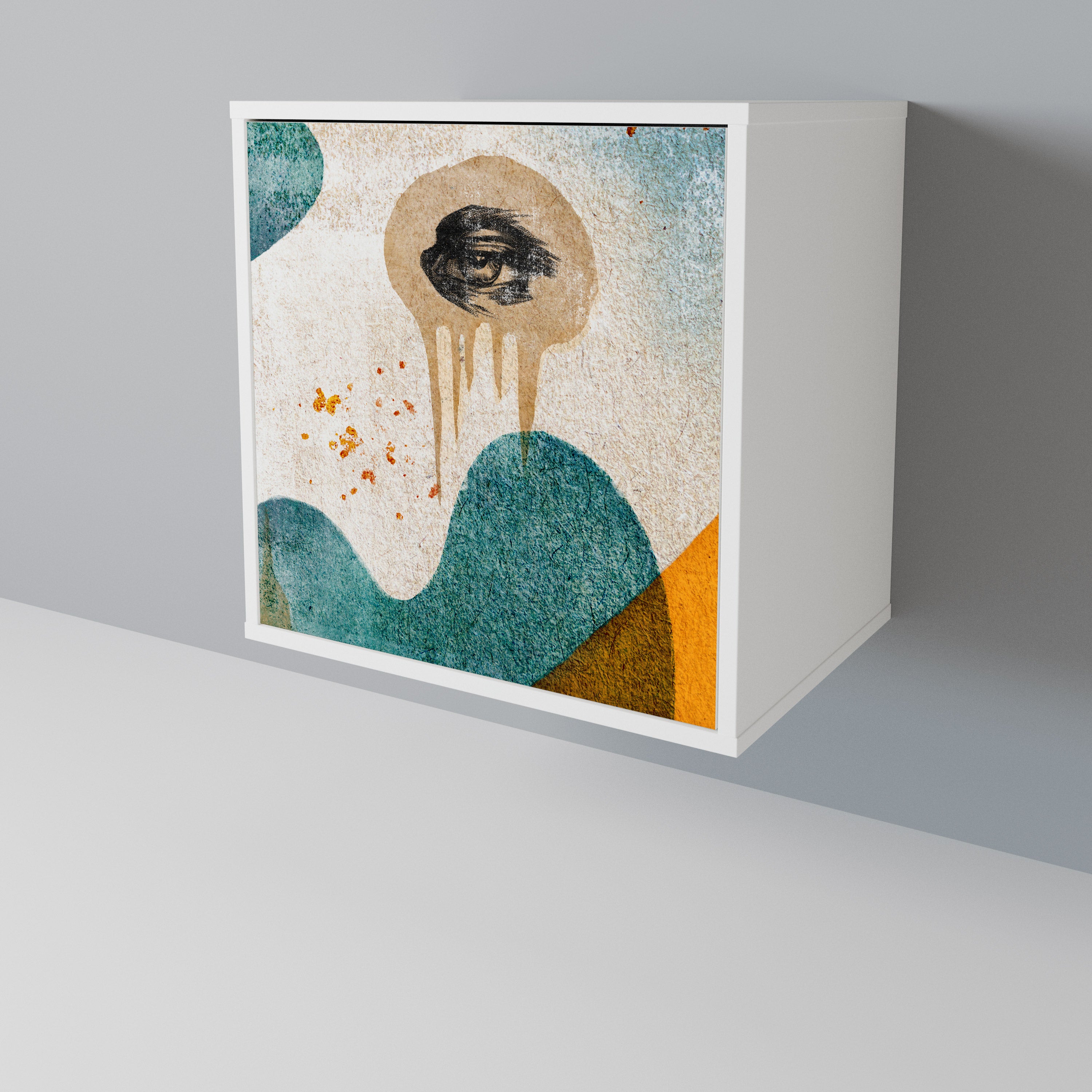 ABSTRACT FACES 1-Door Sideboard