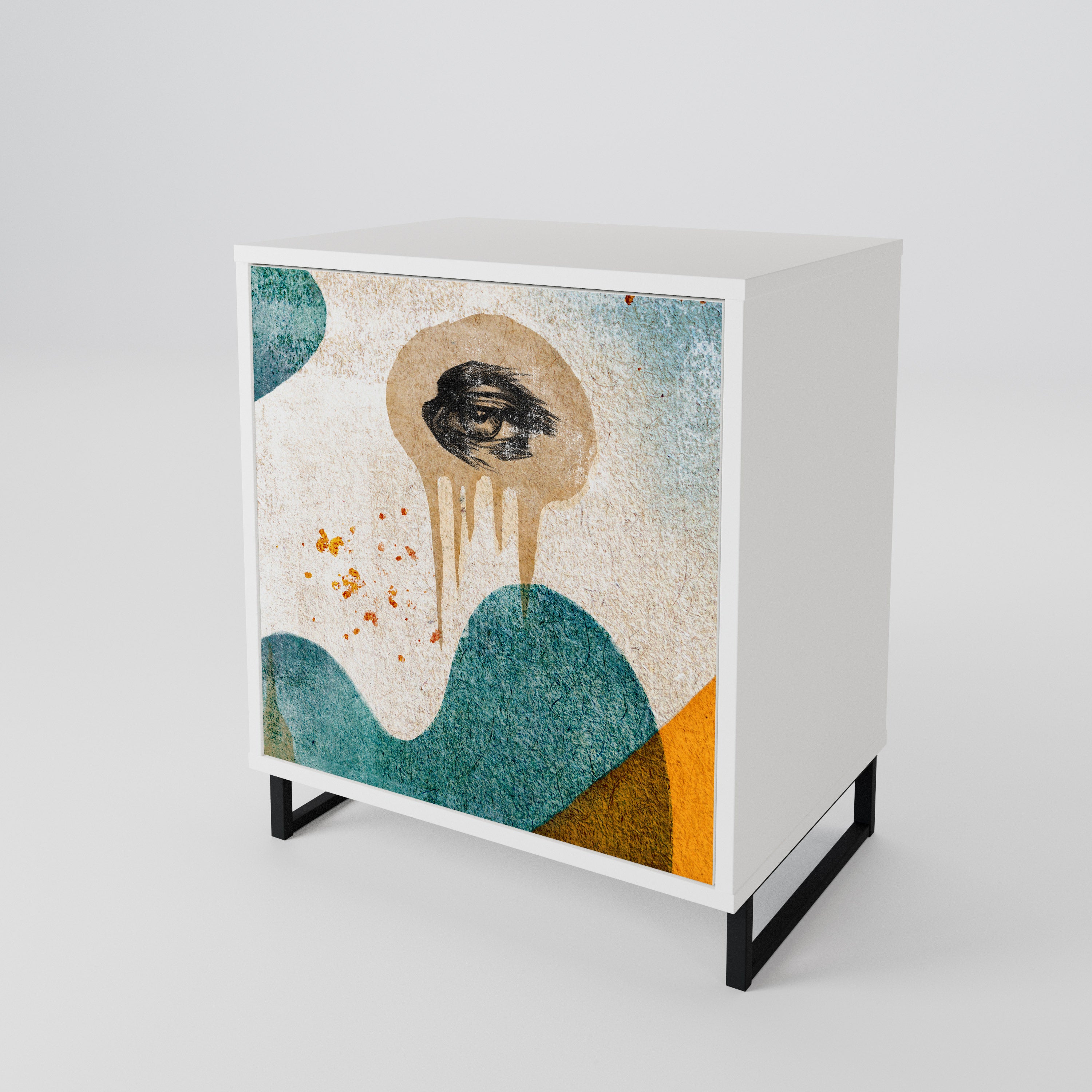 ABSTRACT FACES 1-Door Sideboard