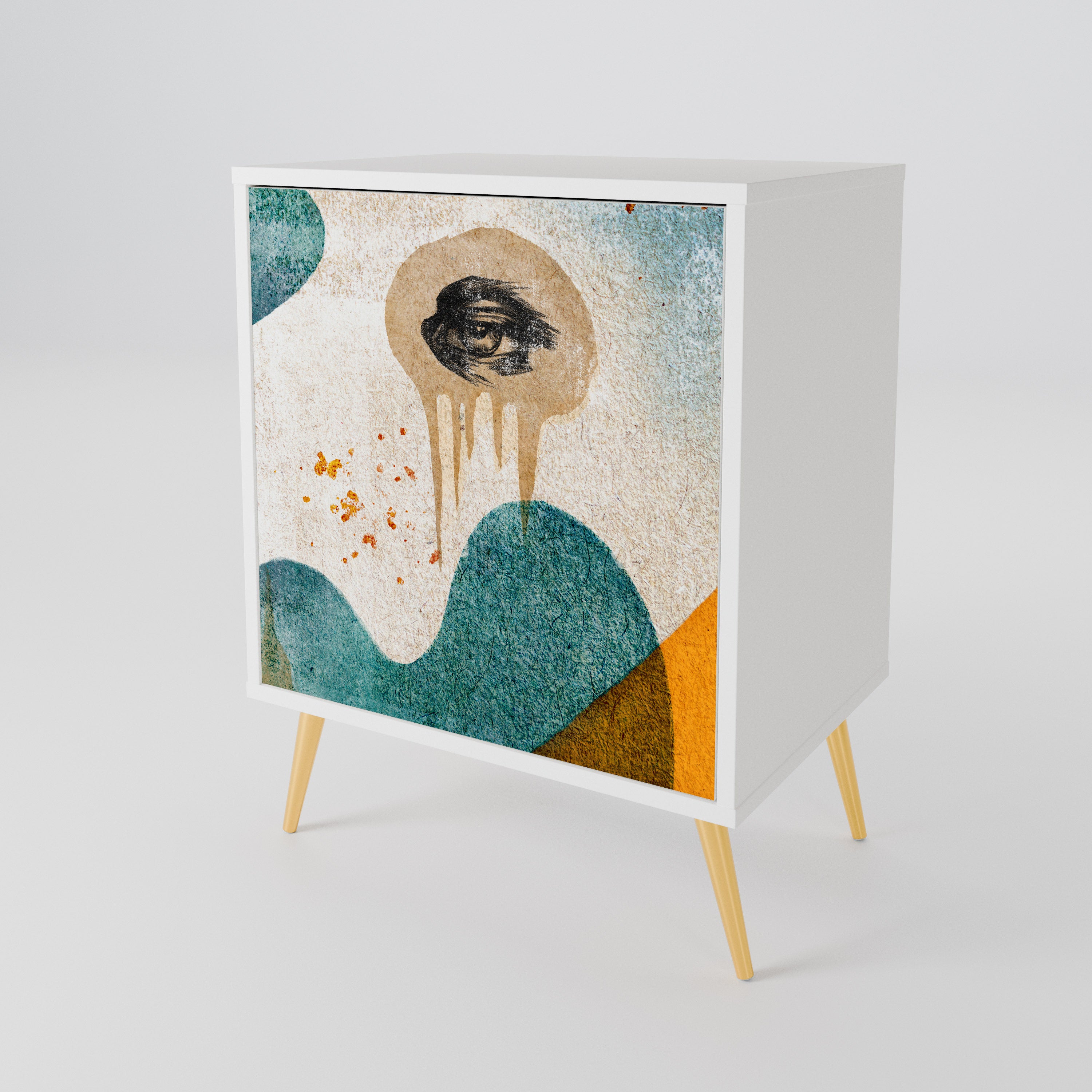 ABSTRACT FACES 1-Door Sideboard