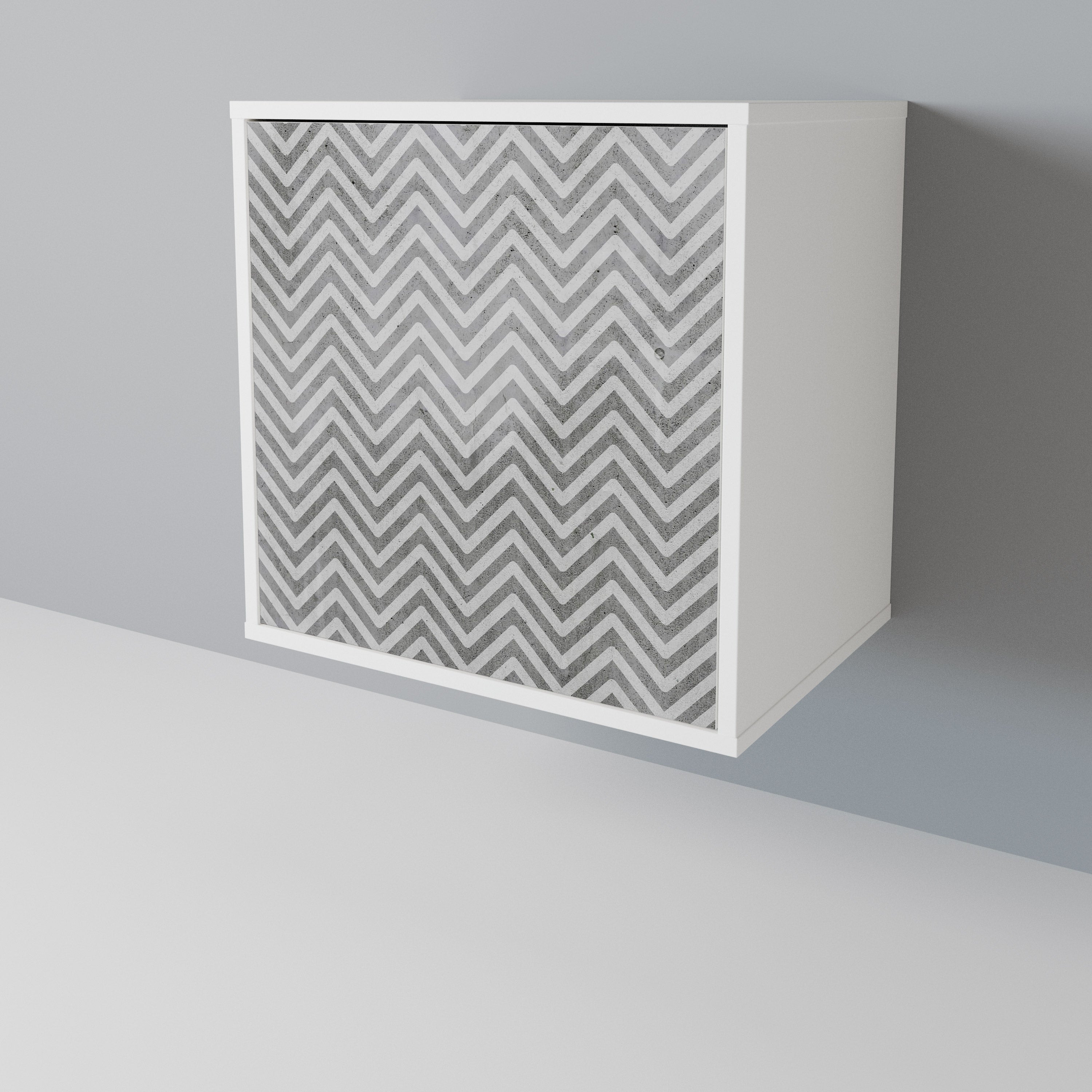 CONCRETE ZIG ZAG Skänk med en dörr