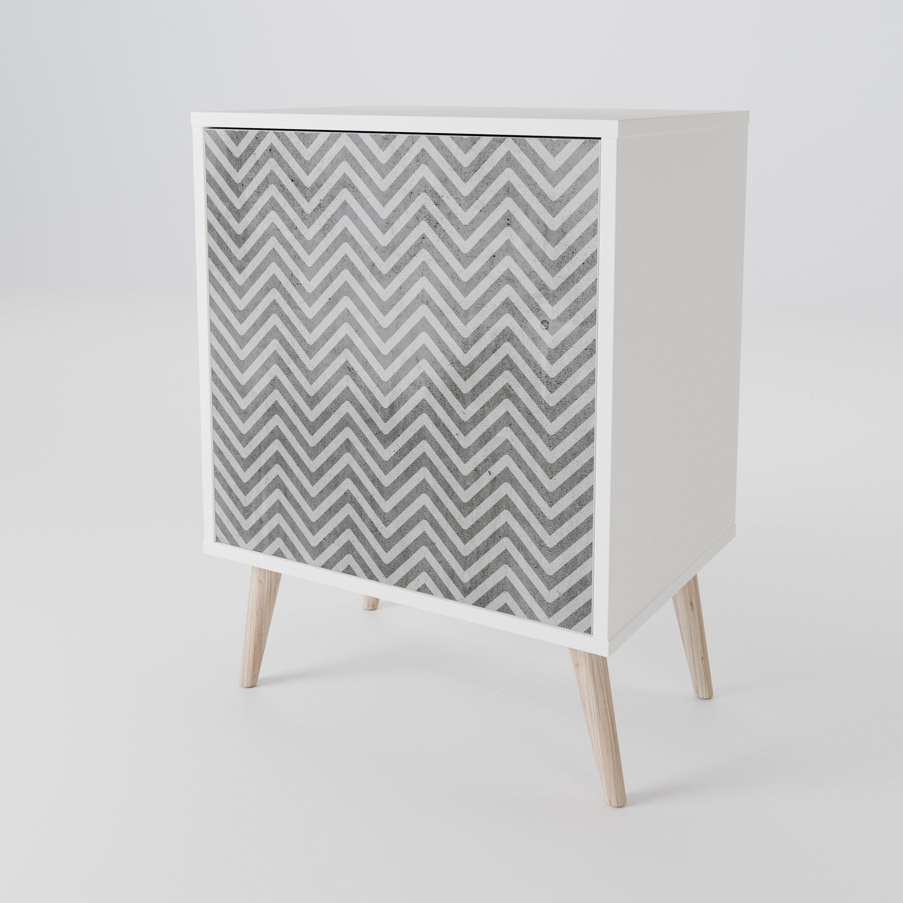 CONCRETE ZIG ZAG Skänk med en dörr