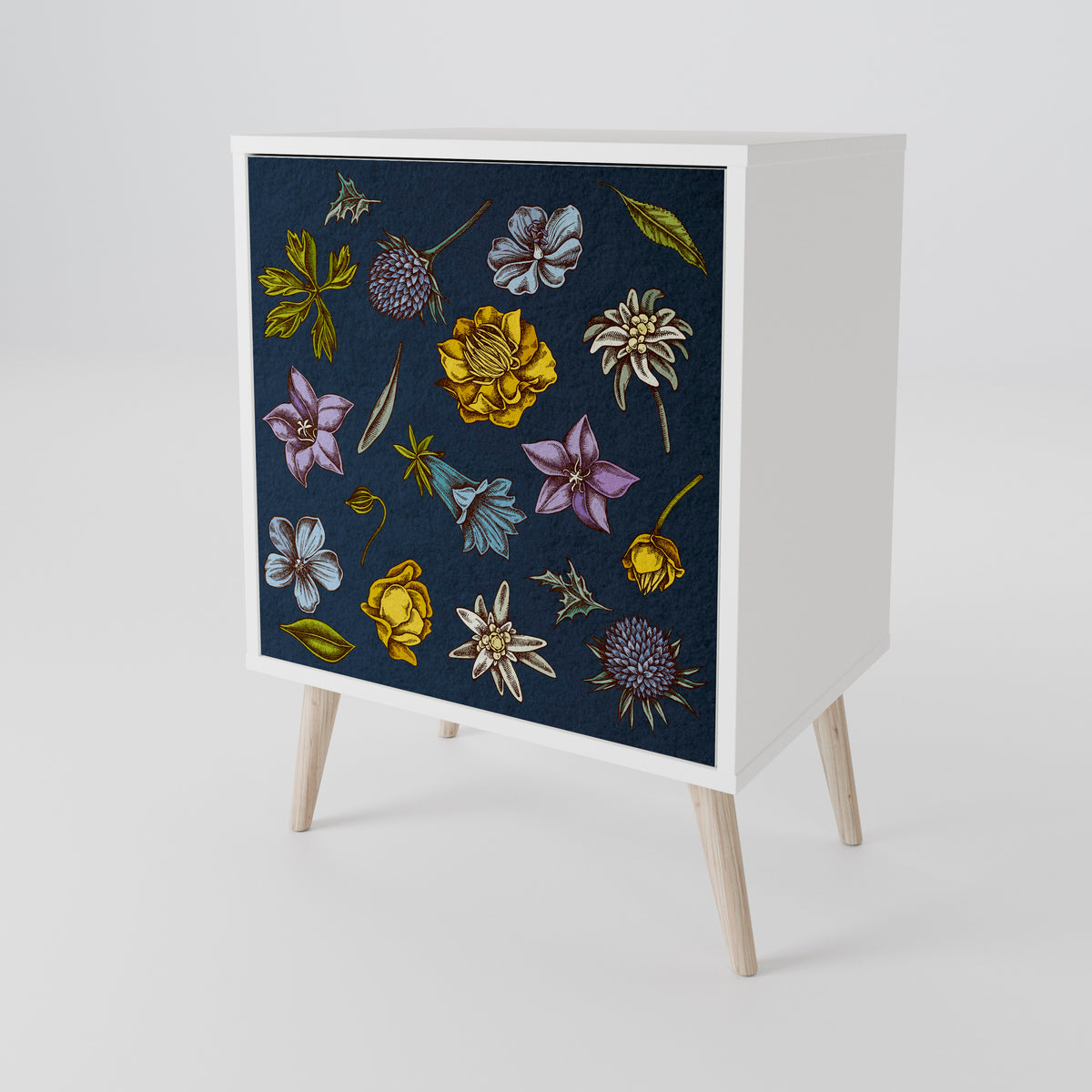 FLOWERS ON NAVY BLUE Aparador de 1 Puerta