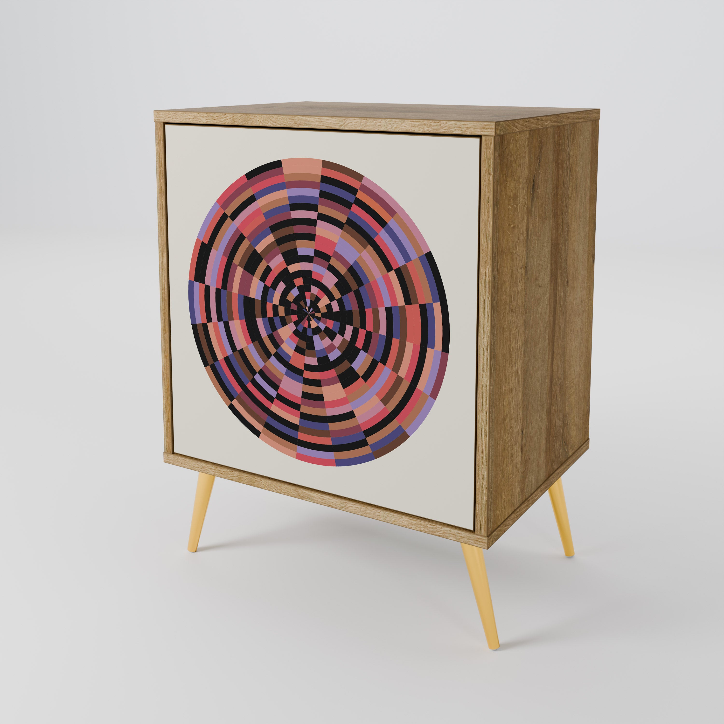 BROWN CIRCLES Aparador de 1 Porta