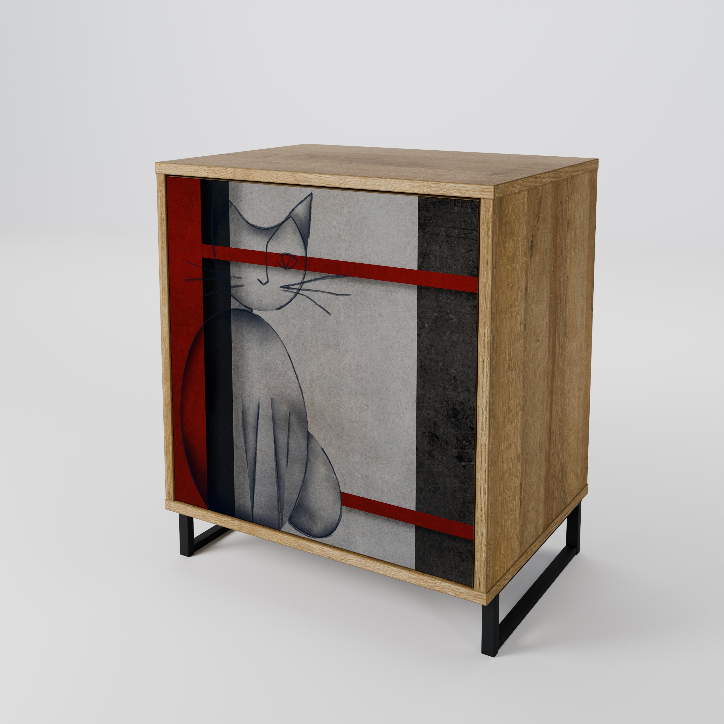 GRAY FIGURES 1-Door Sideboard