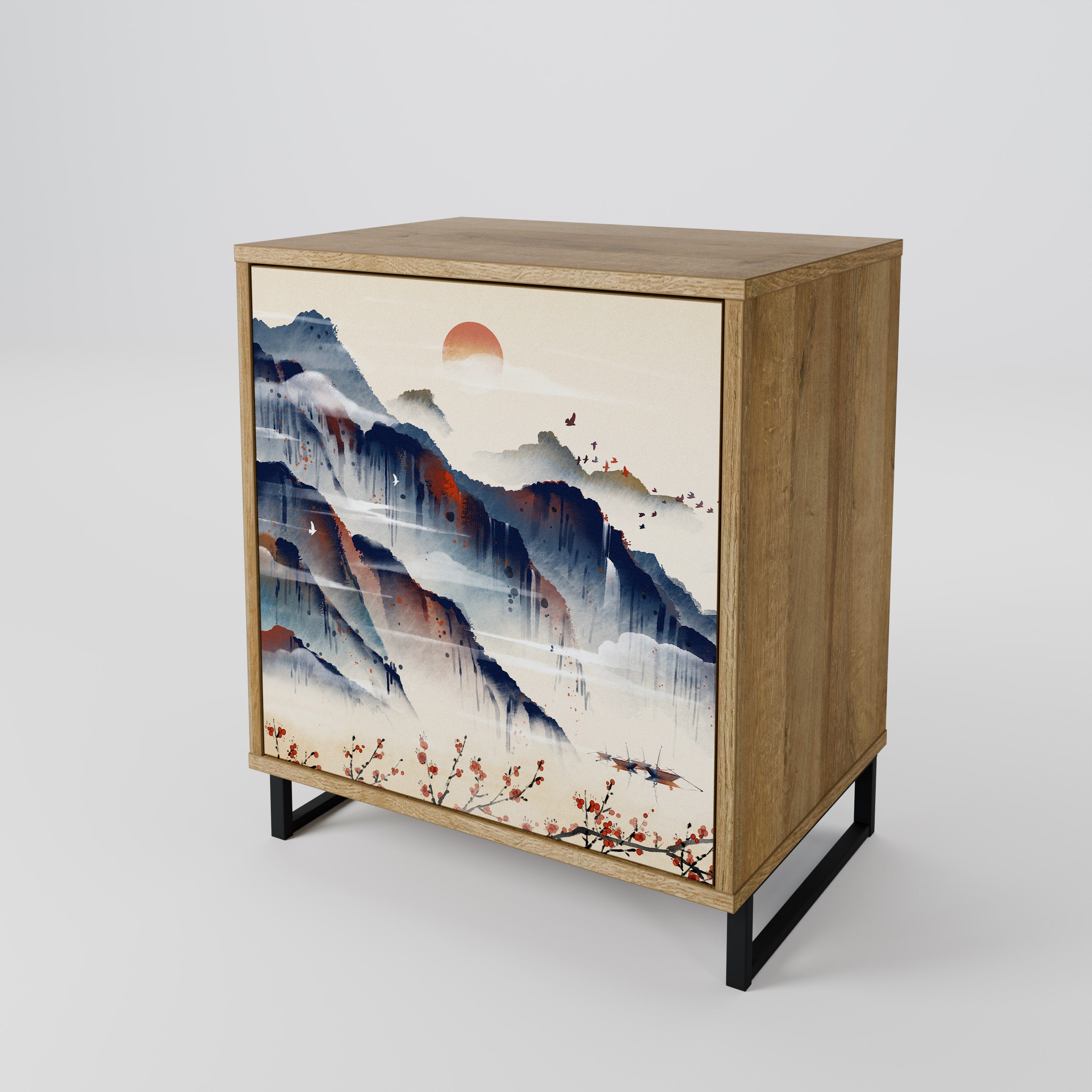JAPANESE LANDSCAPE 1-Door Sideboard
