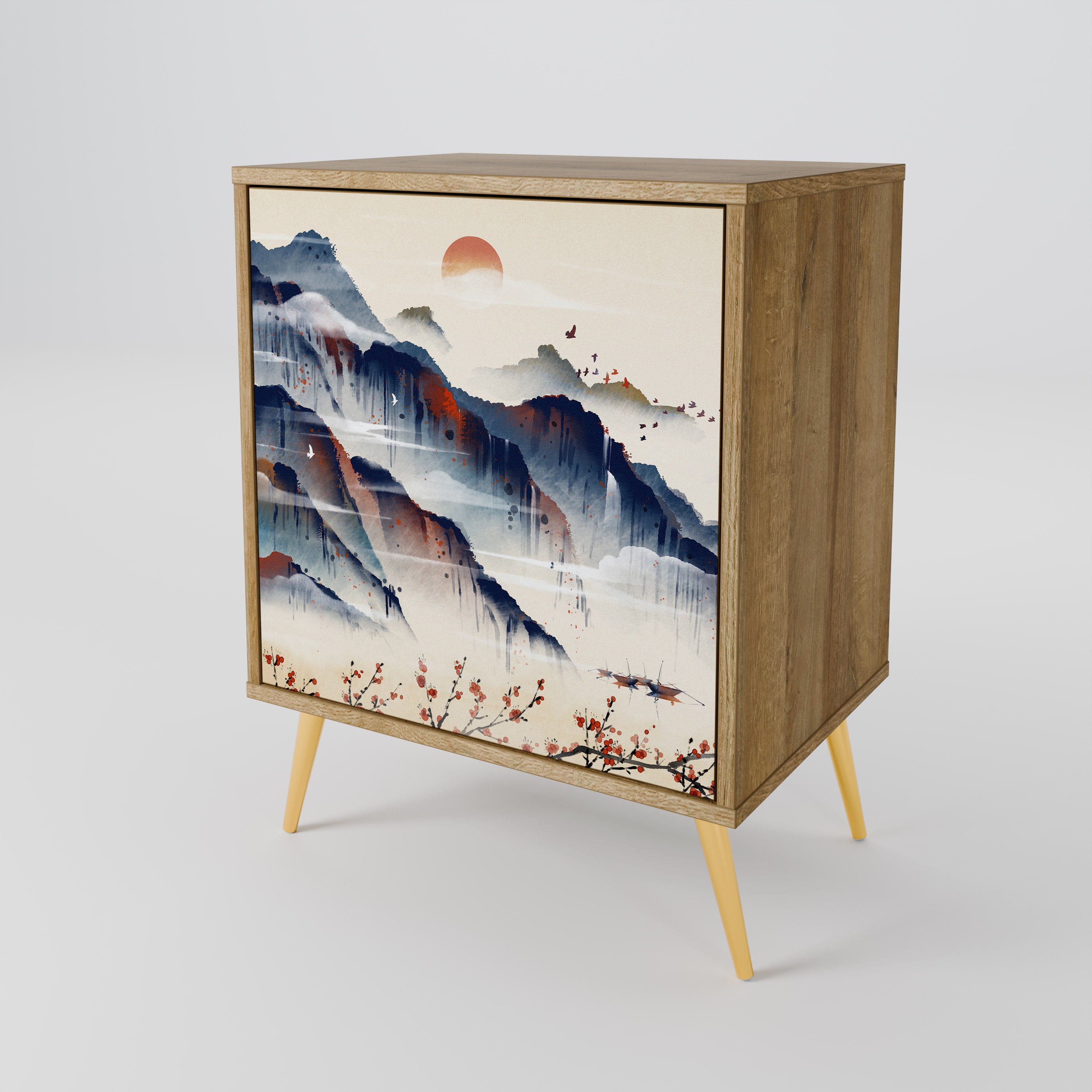 JAPANESE LANDSCAPE 1-Door Sideboard