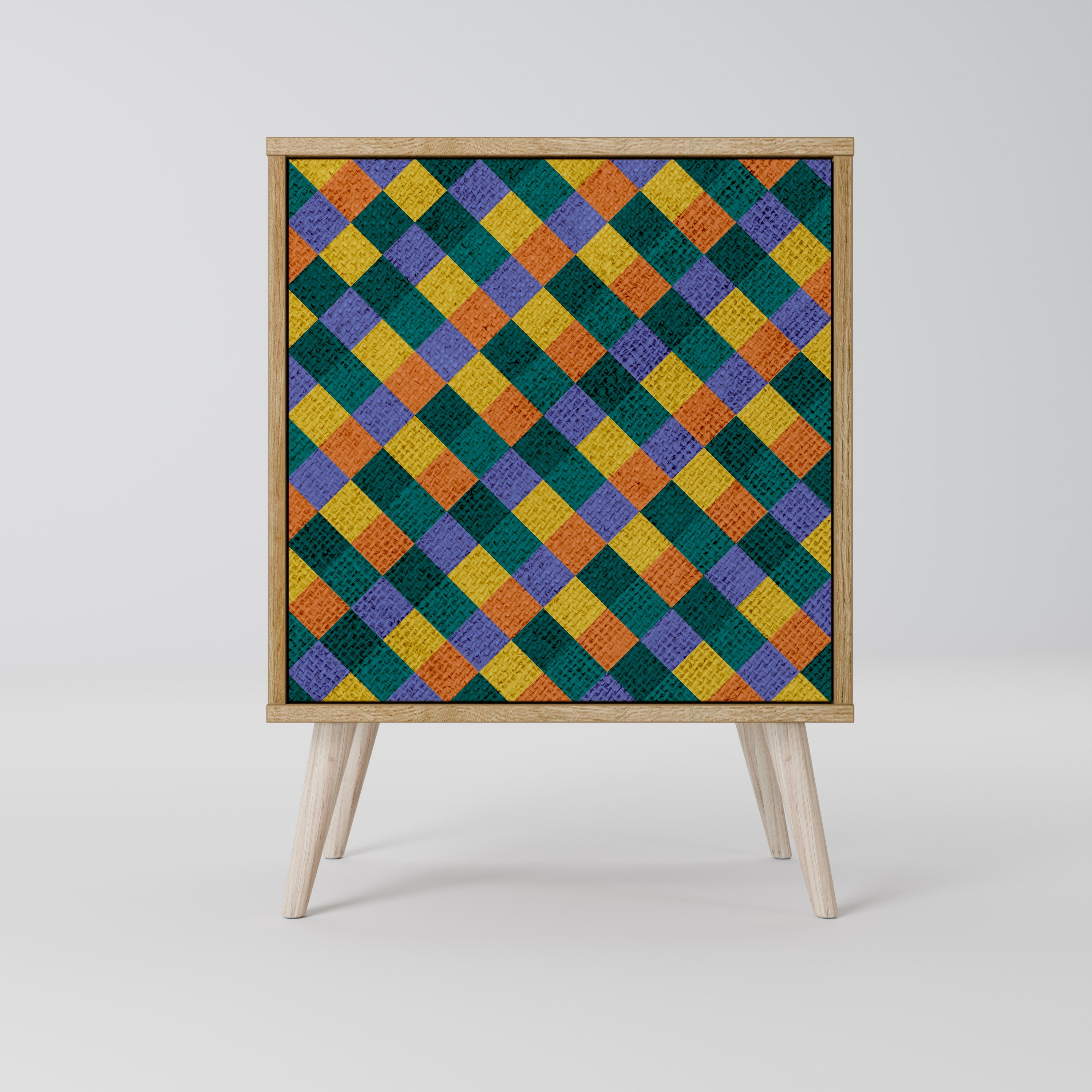 PAINTED SQUARES MIX Skänk med en dörr