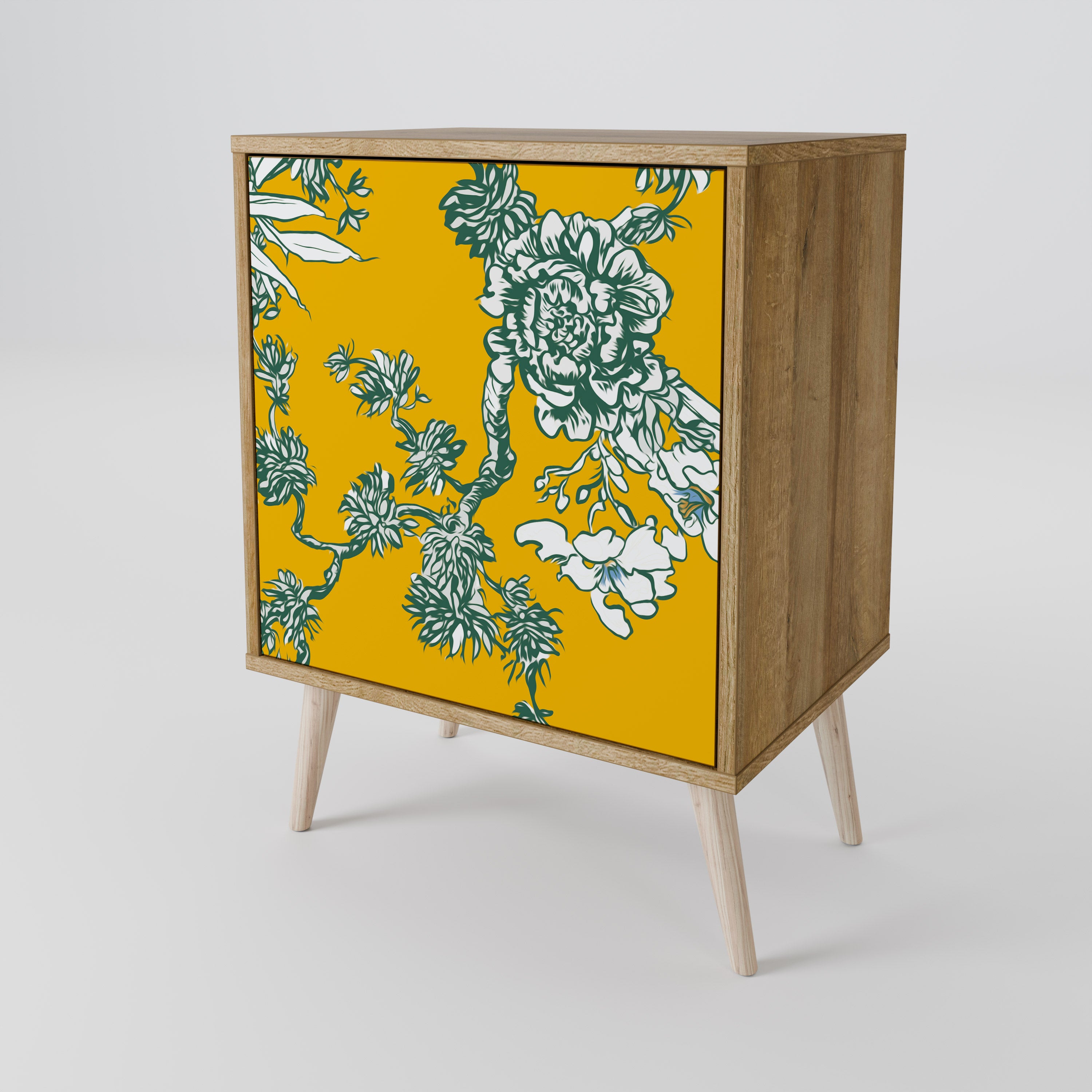 YELLOW CHINOISERIE 1-Door Sideboard