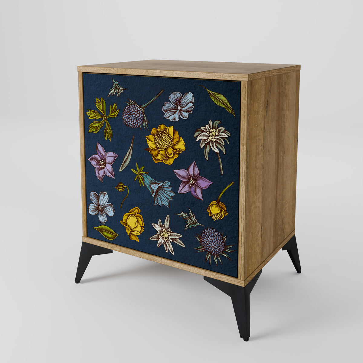 FLOWERS ON NAVY BLUE Aparador de 1 Puerta