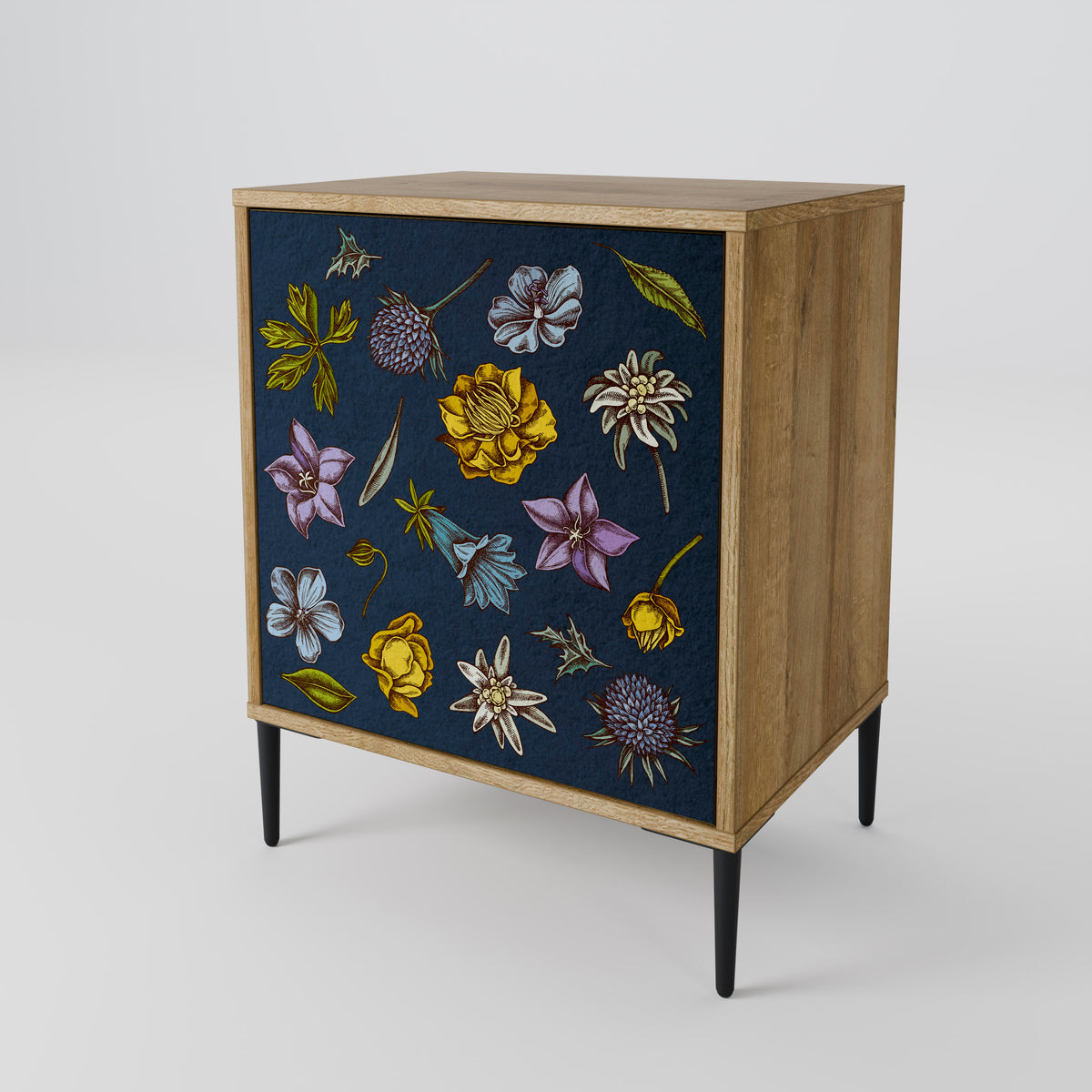 FLOWERS ON NAVY BLUE Aparador de 1 Puerta