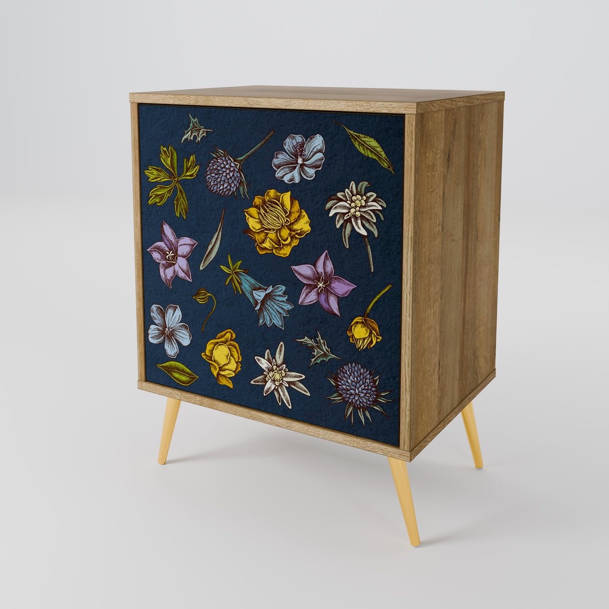 FLOWERS ON NAVY BLUE Aparador de 1 Puerta
