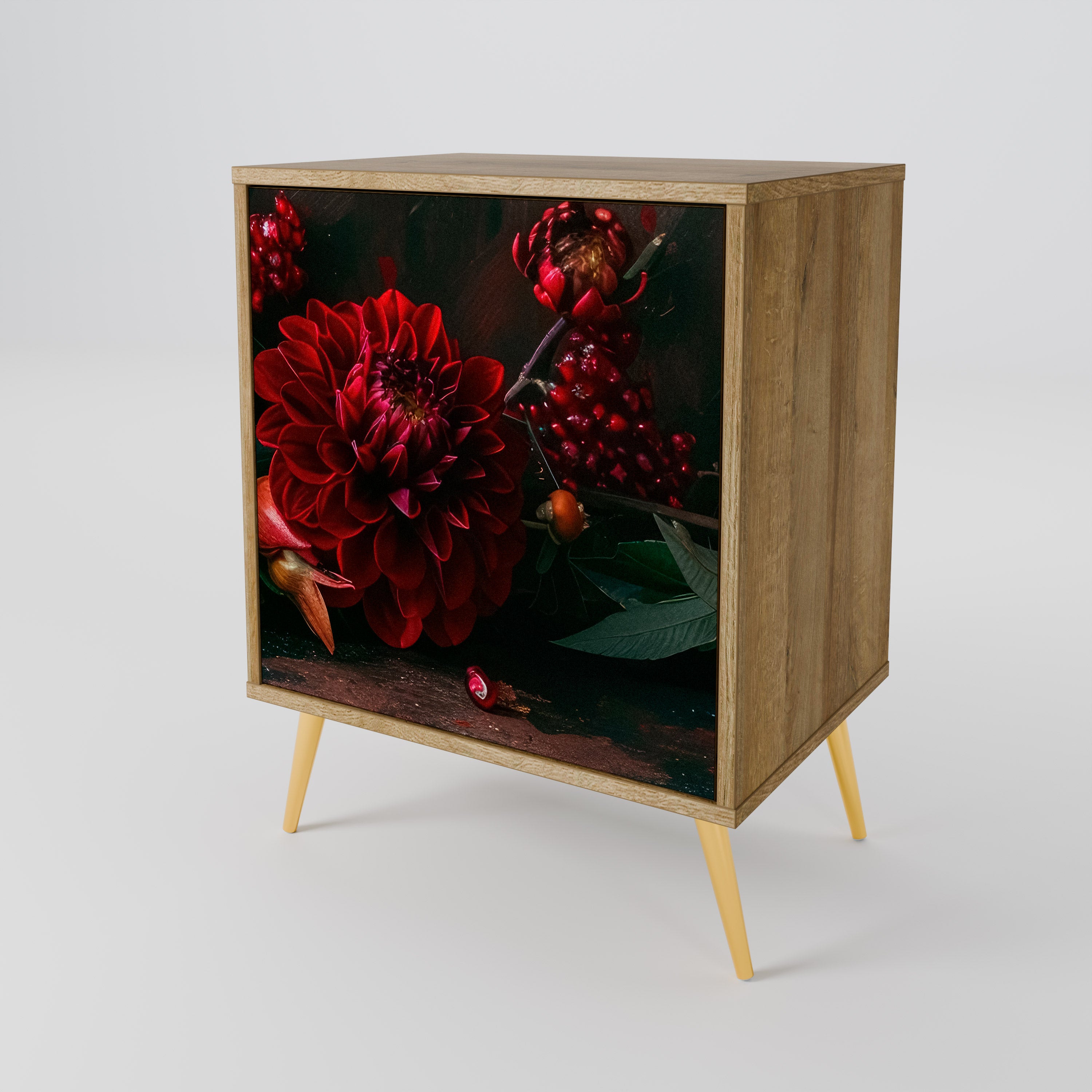 DAHLIAS AND POMEGRANATES 1-Door Sideboard
