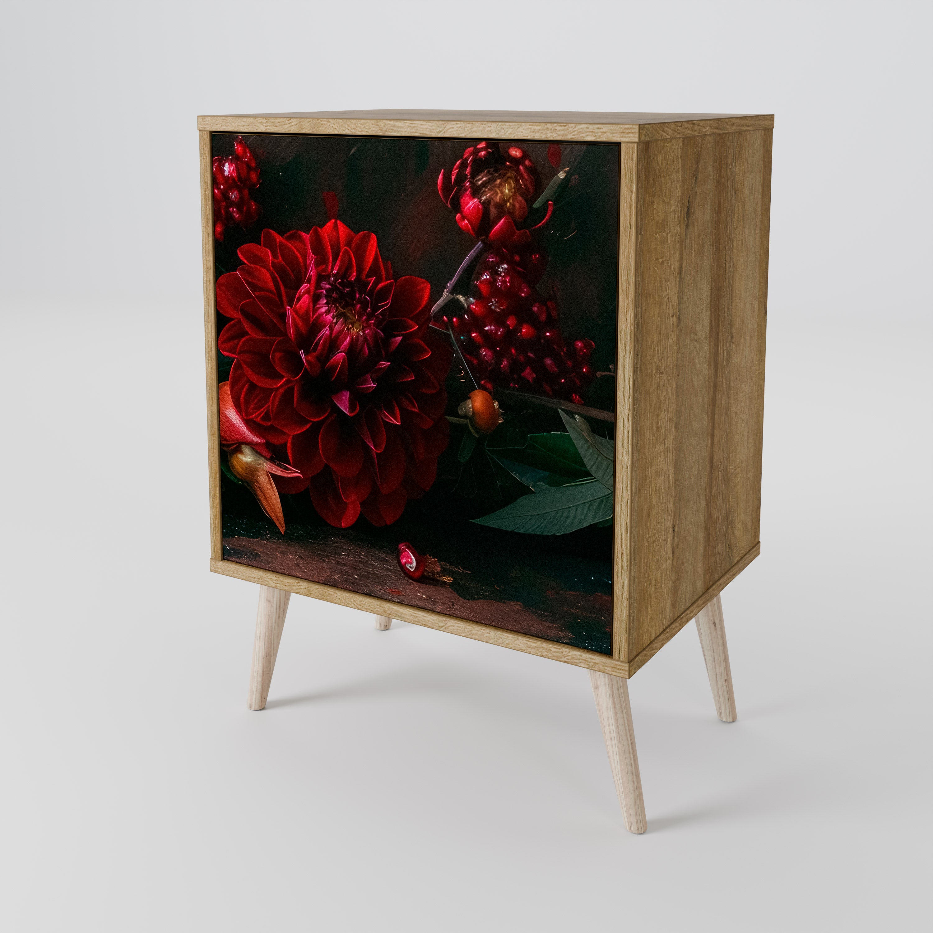 DAHLIAS AND POMEGRANATES 1-Door Sideboard