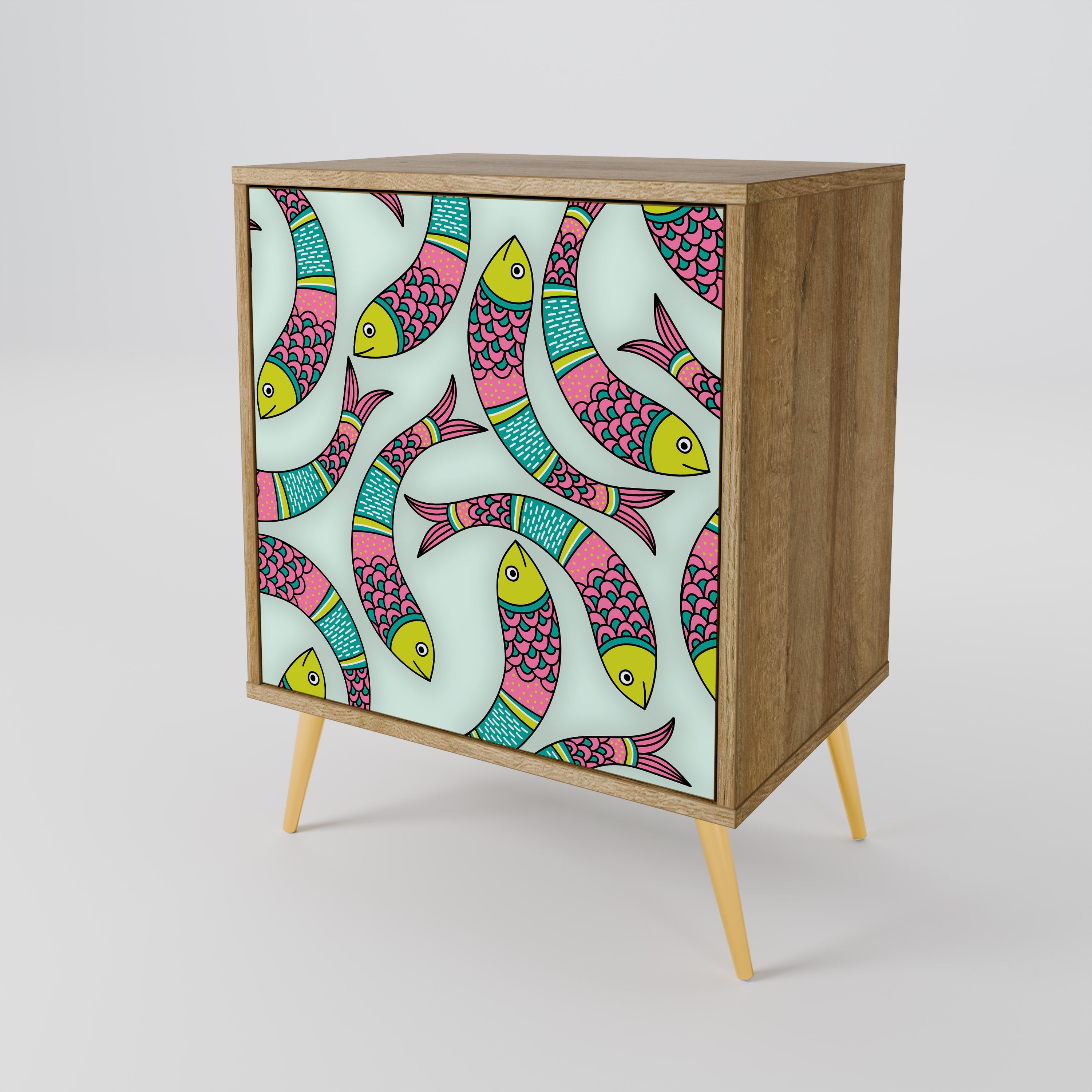 INDIAN FISH 1-Door Sideboard