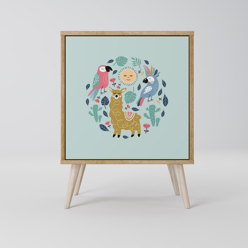 COLORFUL ALPACAS 1-Door Sideboard