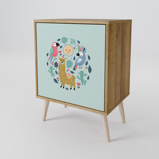 COLORFUL ALPACAS 1-Door Sideboard