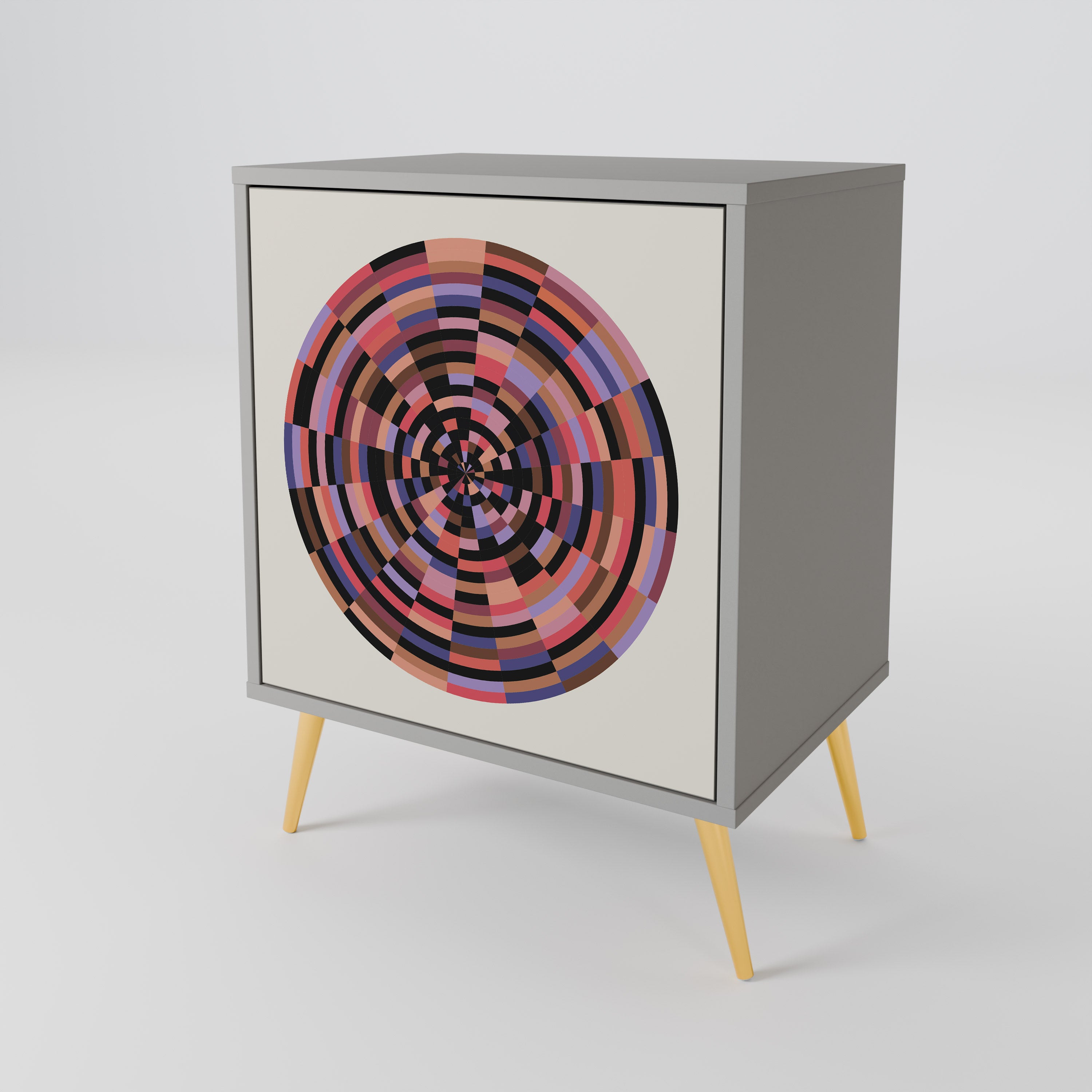 BROWN CIRCLES Aparador de 1 Porta