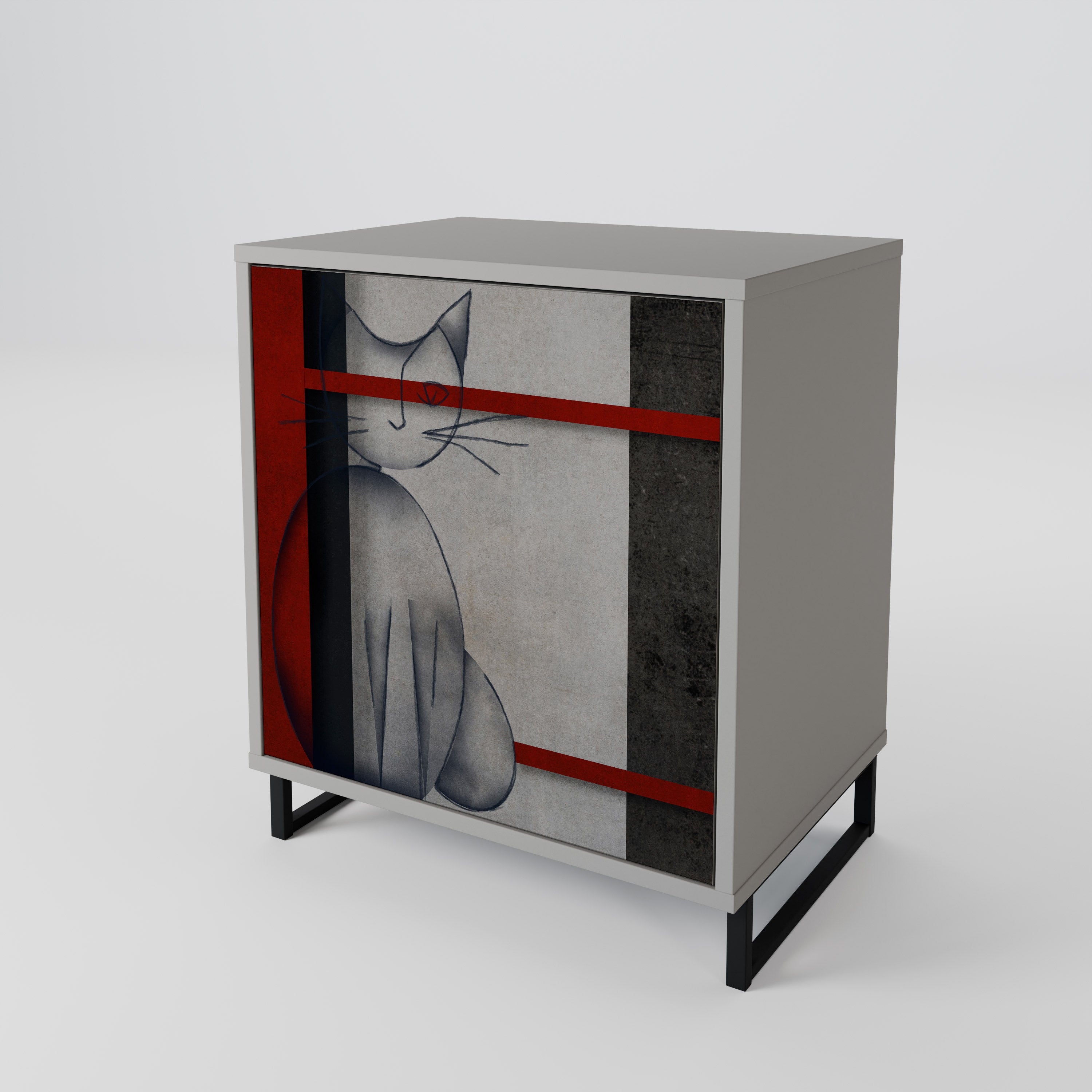 GRAY FIGURES 1-Door Sideboard