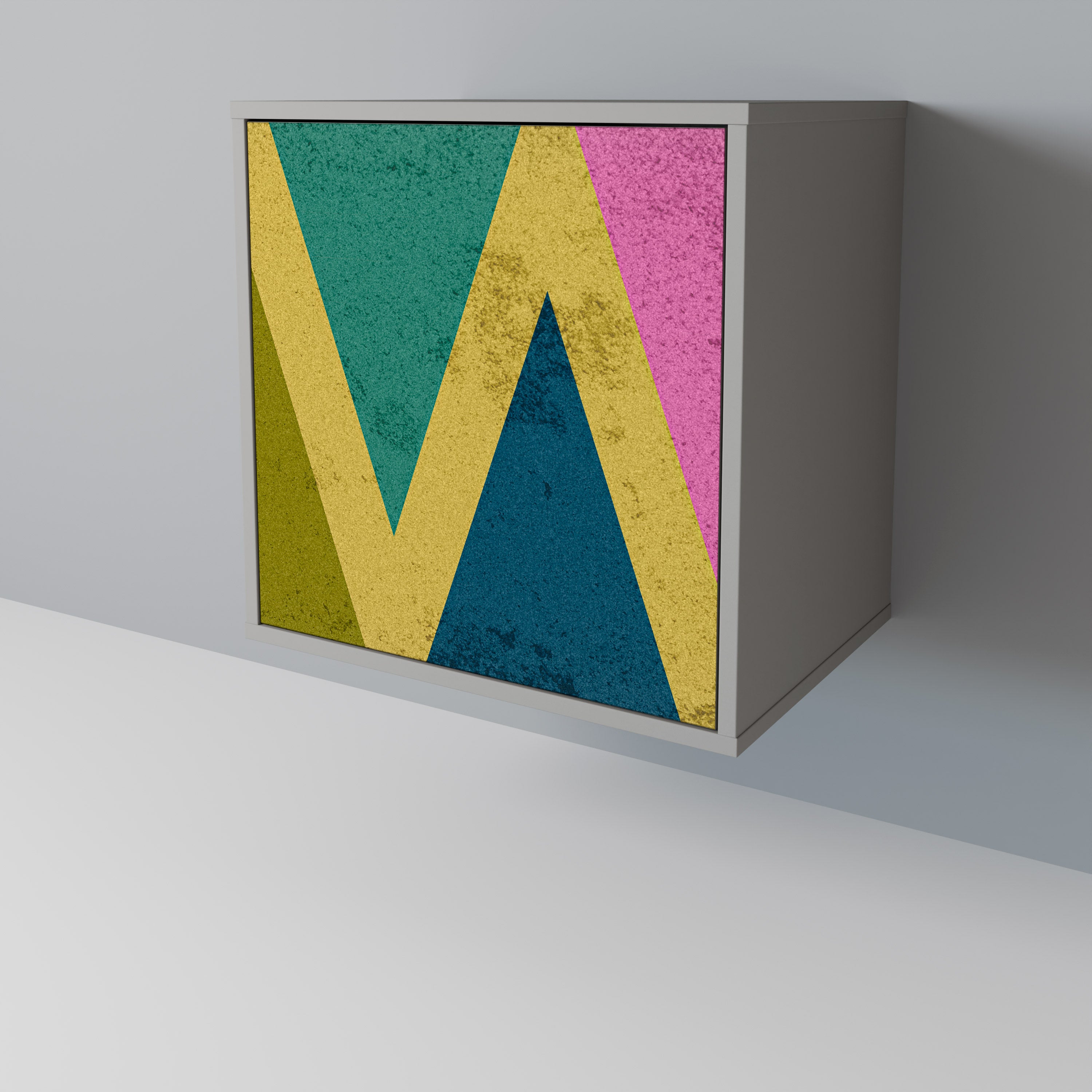 COLORFUL TRIANGLES Skänk med en dörr