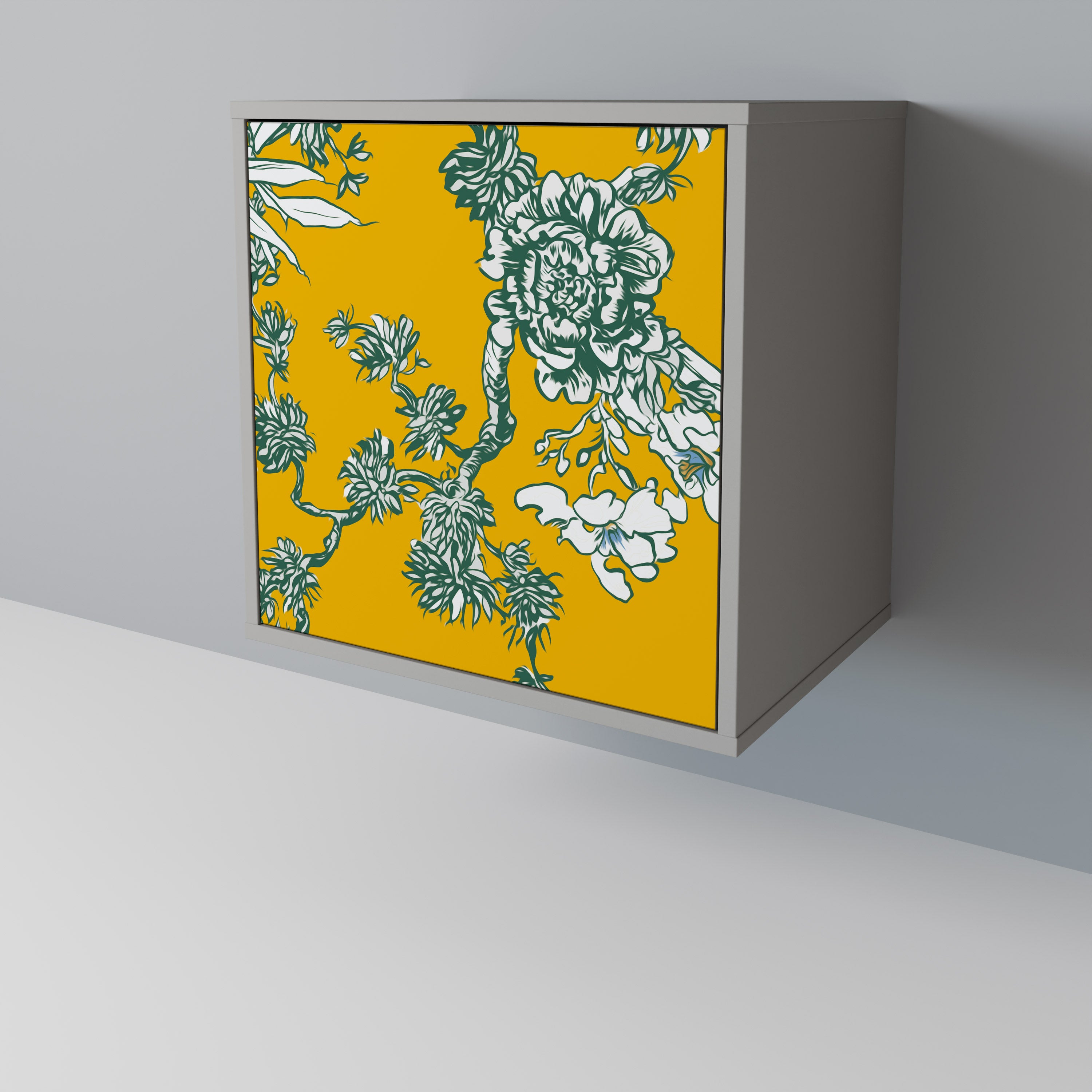 YELLOW CHINOISERIE 1-Door Sideboard