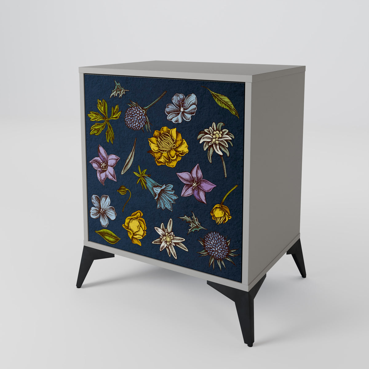 FLOWERS ON NAVY BLUE Aparador de 1 Puerta