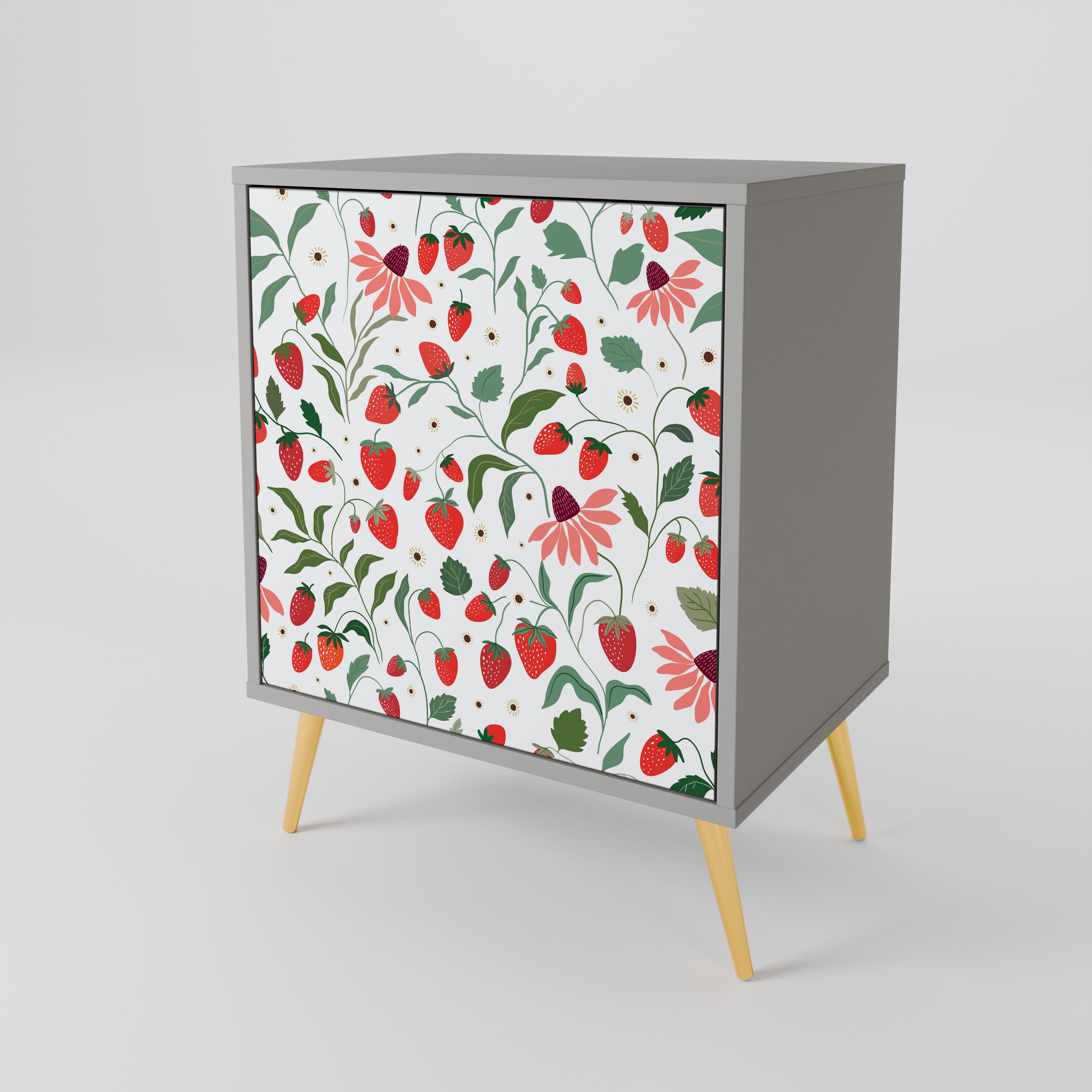 FLOWERS AND STRAWBERRIES 1-Door Sideboard